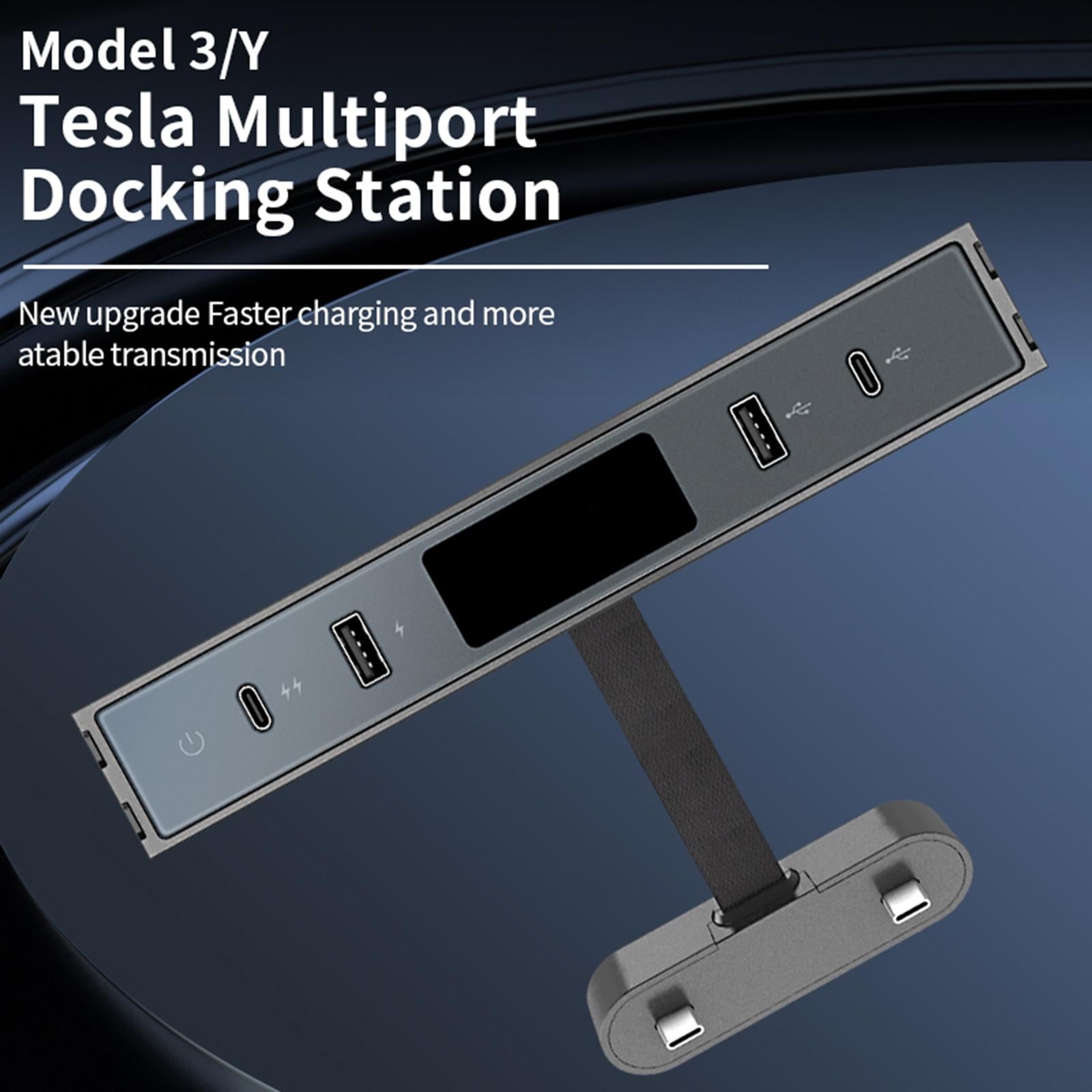 Central Console USB Hub Multiport Adapter for Tesla Model 3 Y