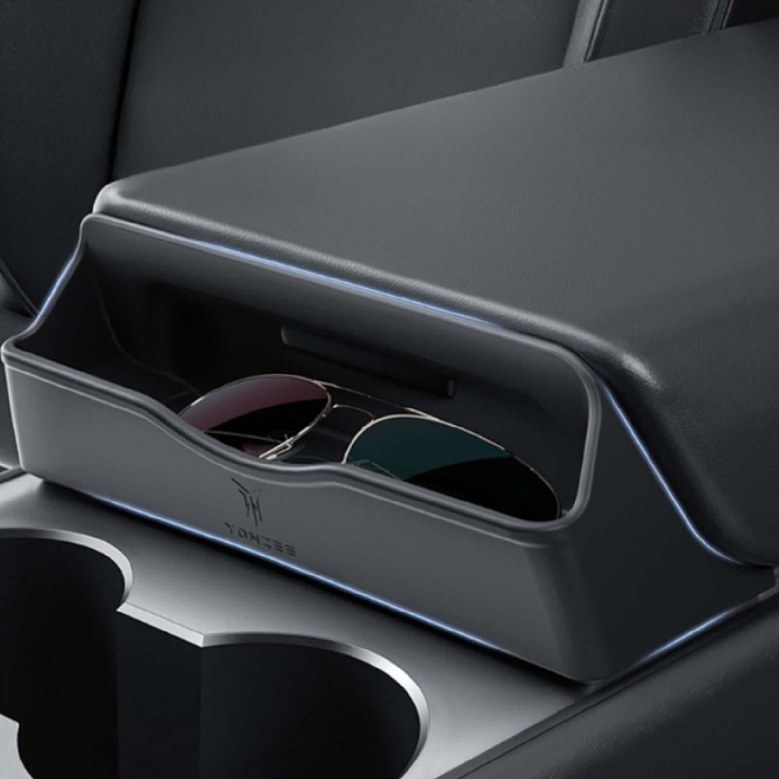 Center Control Armrest Box Glasses Pocket Organizer for Tesla Model 3 Y