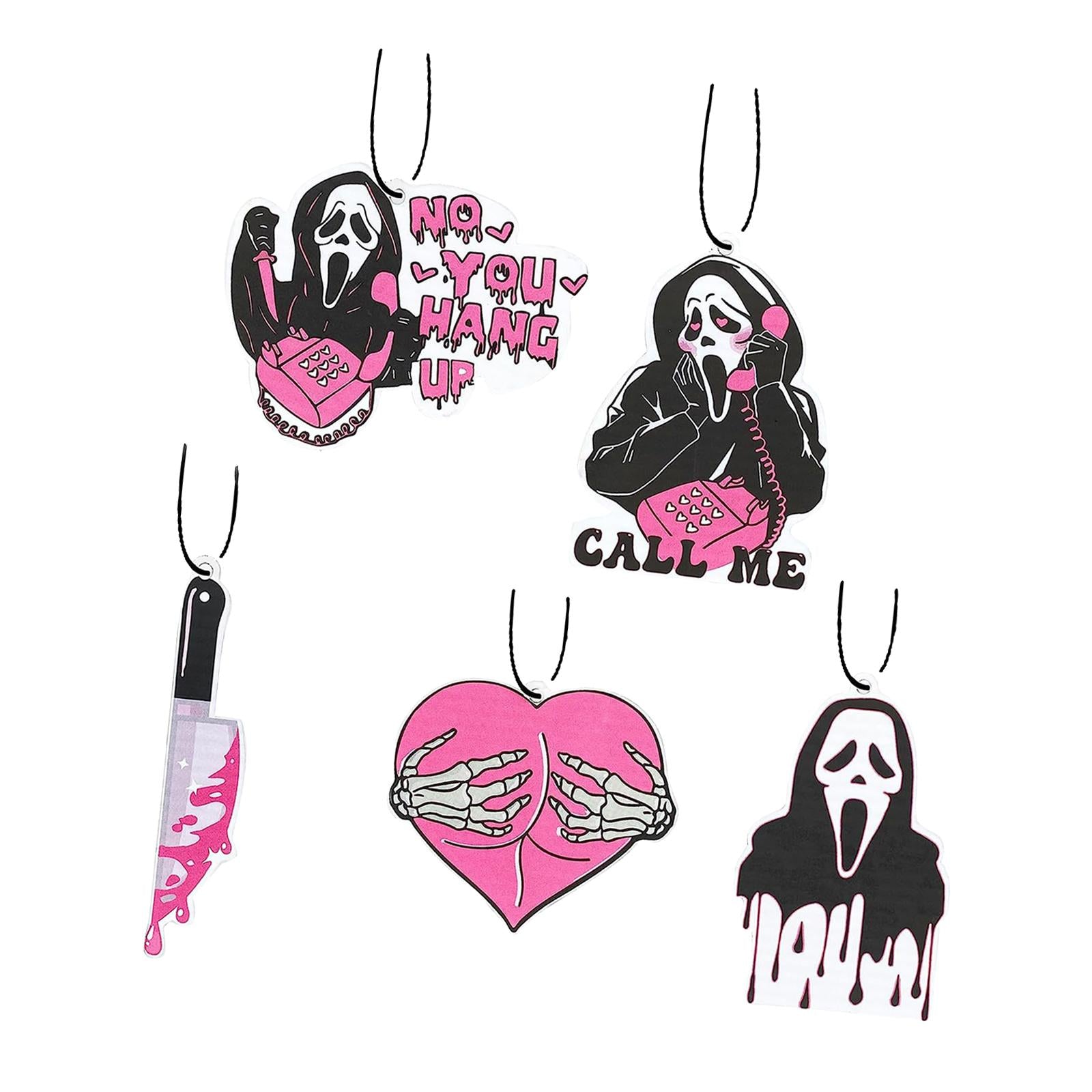 5 Pieces Halloween Hanging Ornaments Car Rear View Mirror Hanging Pendants
