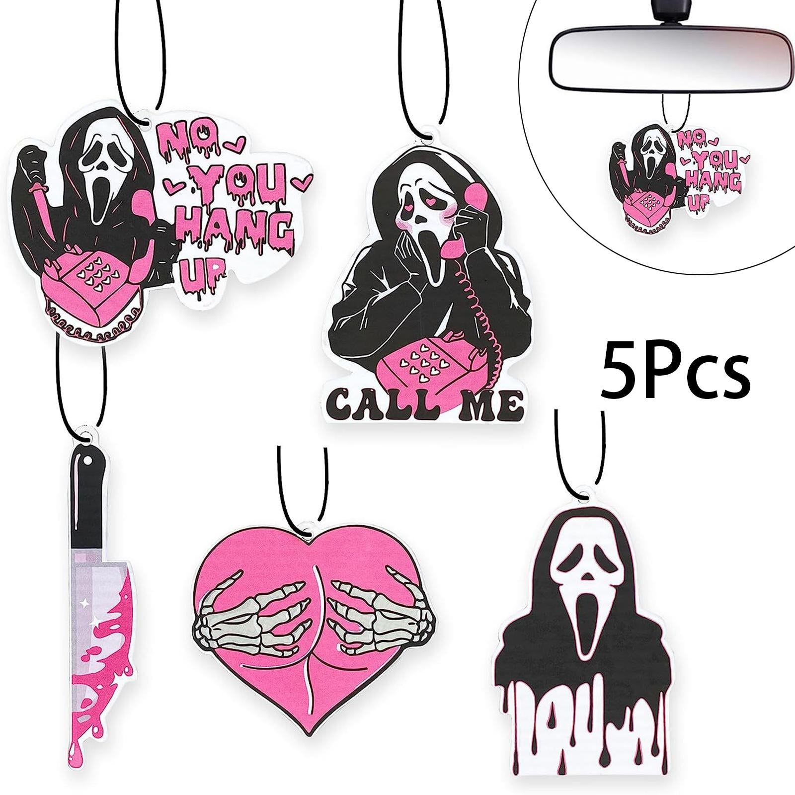 5 Pieces Halloween Hanging Ornaments Car Rear View Mirror Hanging Pendants