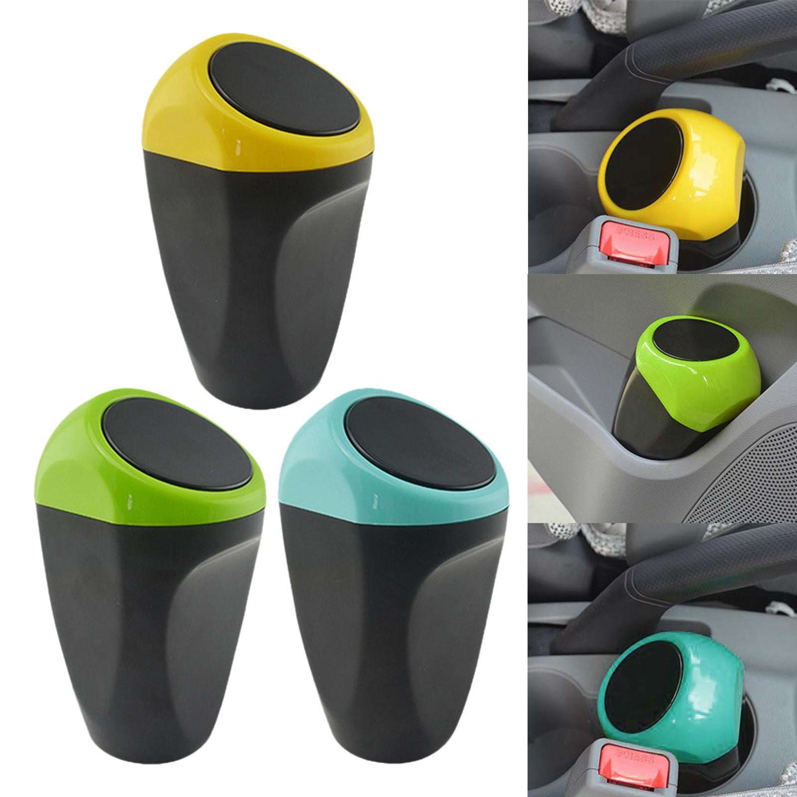Car Dustbin Mini Garbage Bin with Press Cover for Dinning Room Durable Yellow