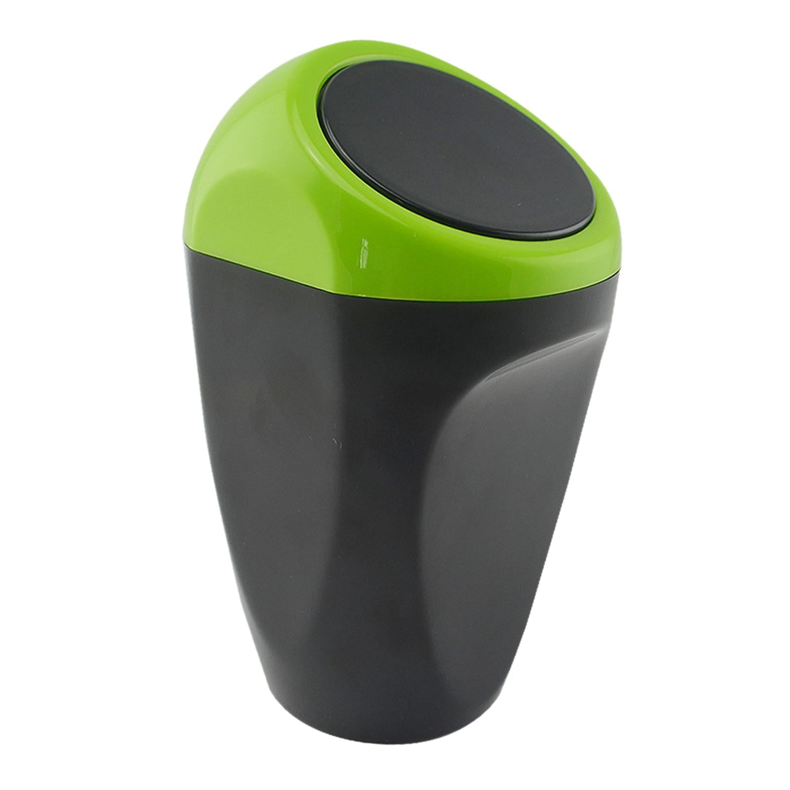 Car Dustbin Mini Garbage Bin with Press Cover for Dinning Room Durable Green