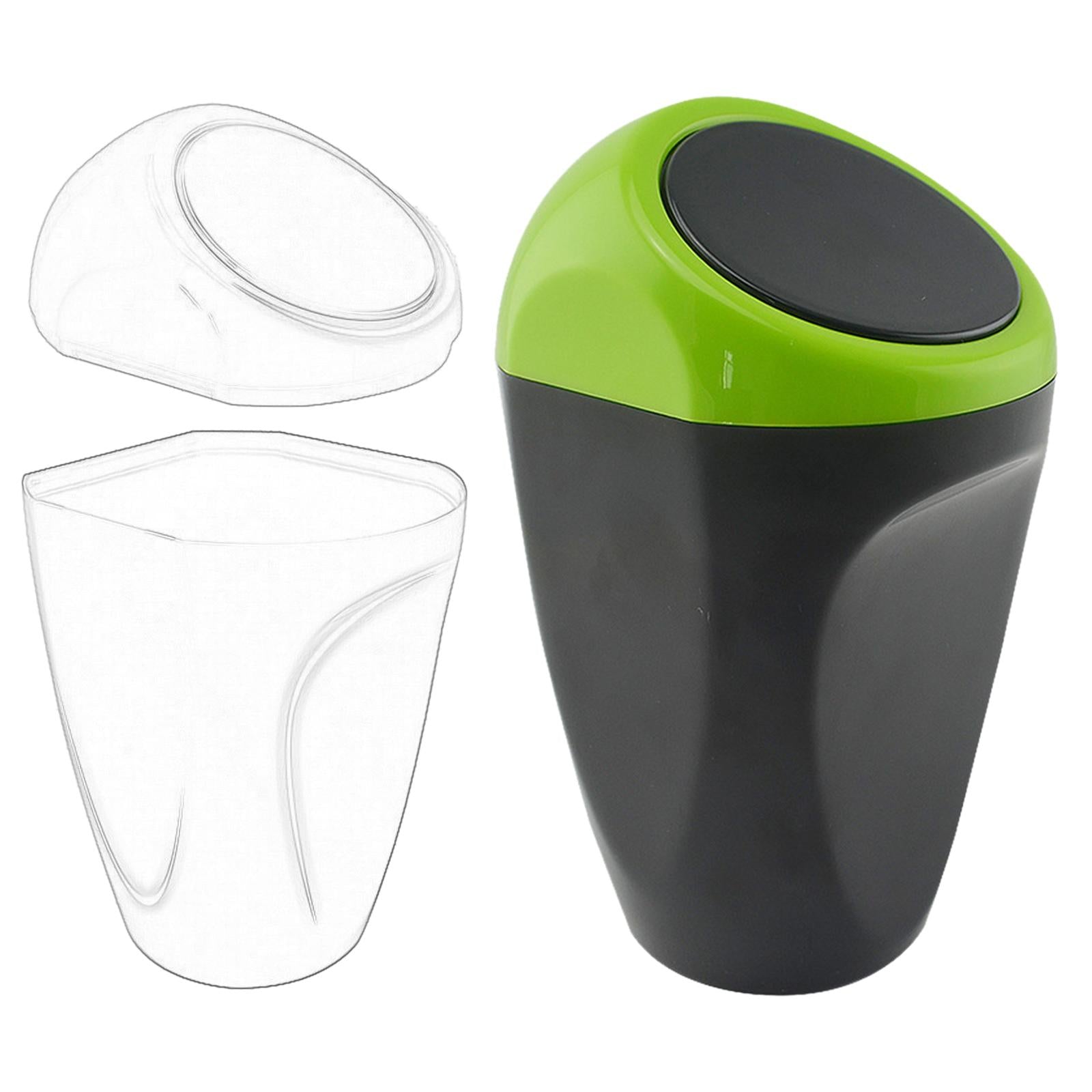 Car Dustbin Mini Garbage Bin with Press Cover for Dinning Room Durable Green