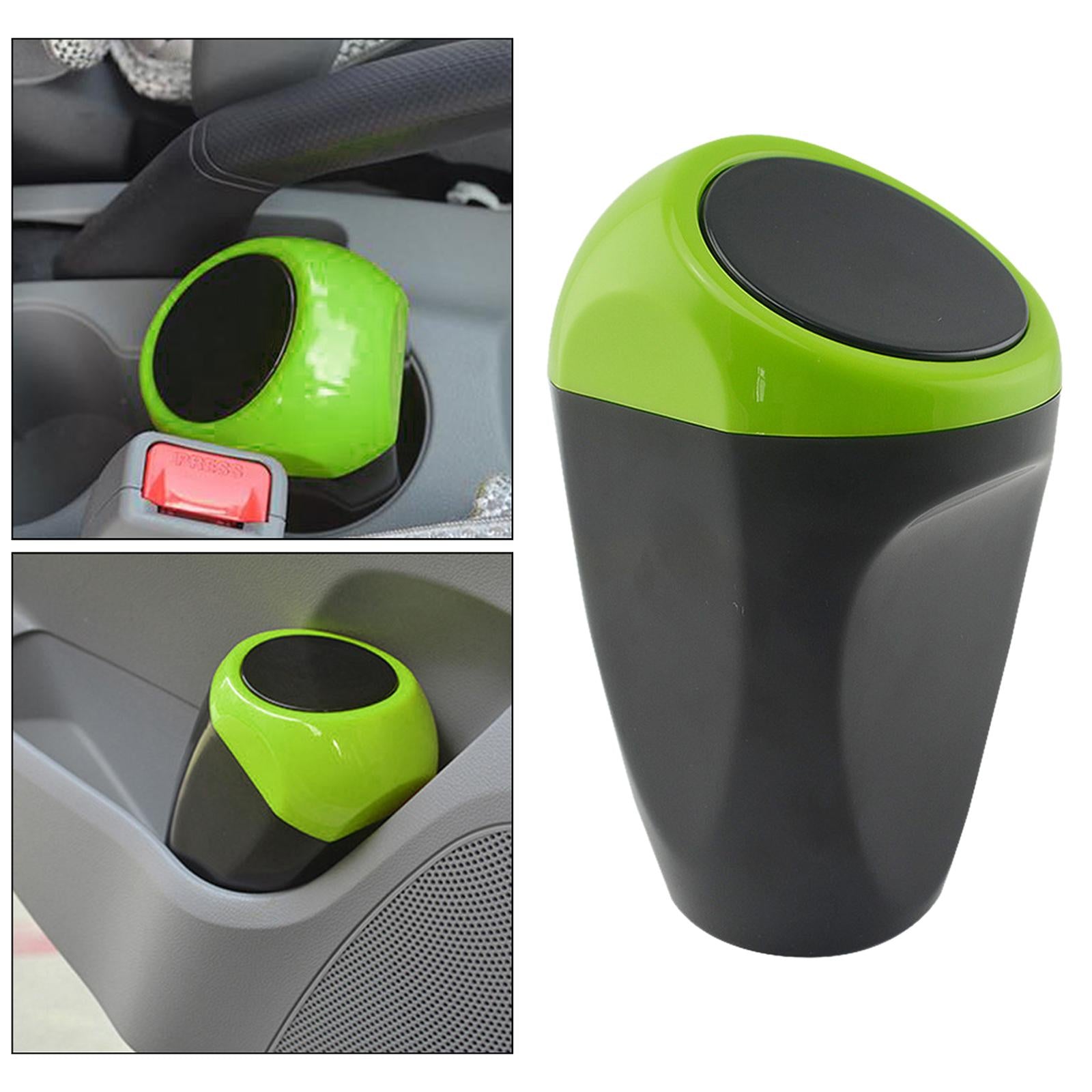 Car Dustbin Mini Garbage Bin with Press Cover for Dinning Room Durable Green