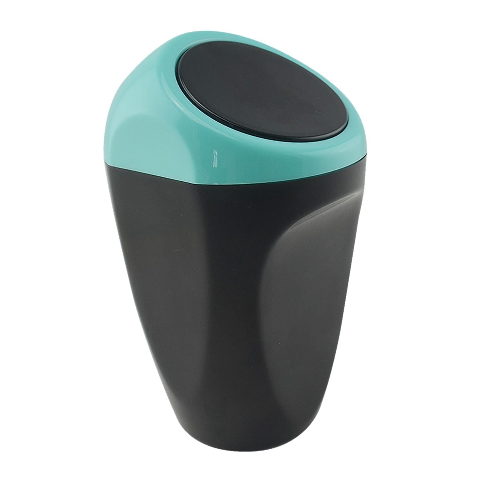Car Dustbin Mini Garbage Bin with Press Cover for Dinning Room Durable Lake Blue