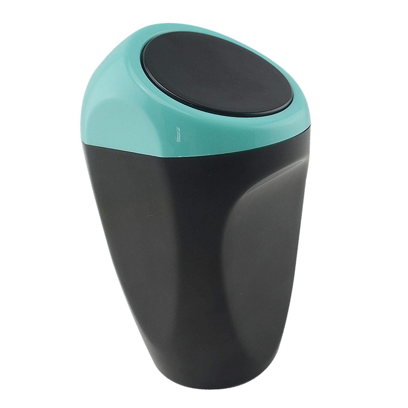 Car Dustbin Mini Garbage Bin with Press Cover for Dinning Room Durable Lake Blue
