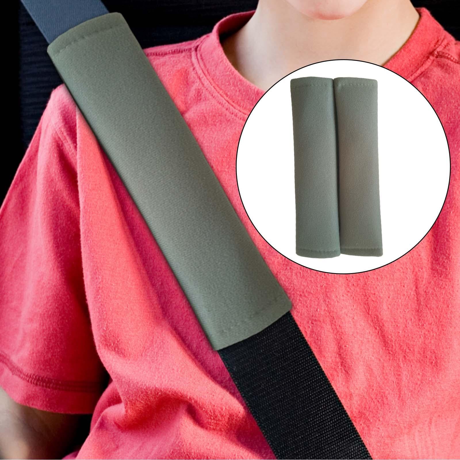 2Pcs Car Safety Belt Strap Shoulder Pad for Automobile Camera Golf Bags Grey