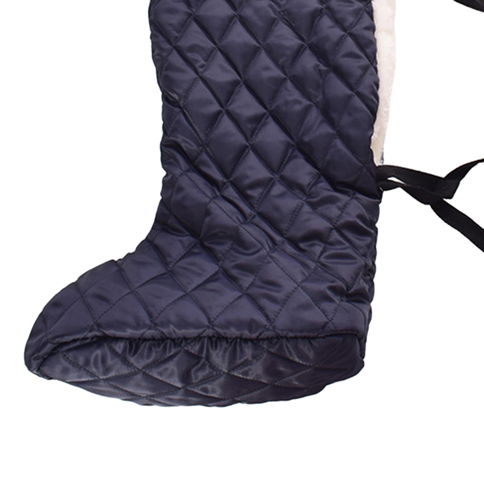 Plaster Warm Leg Cover Protective Soft Plush Thick Leg Foot Warmer Protector Dark Blue