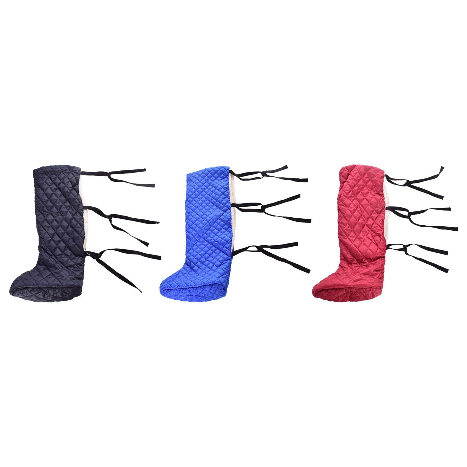 Plaster Warm Leg Cover Protective Soft Plush Thick Leg Foot Warmer Protector Dark Blue