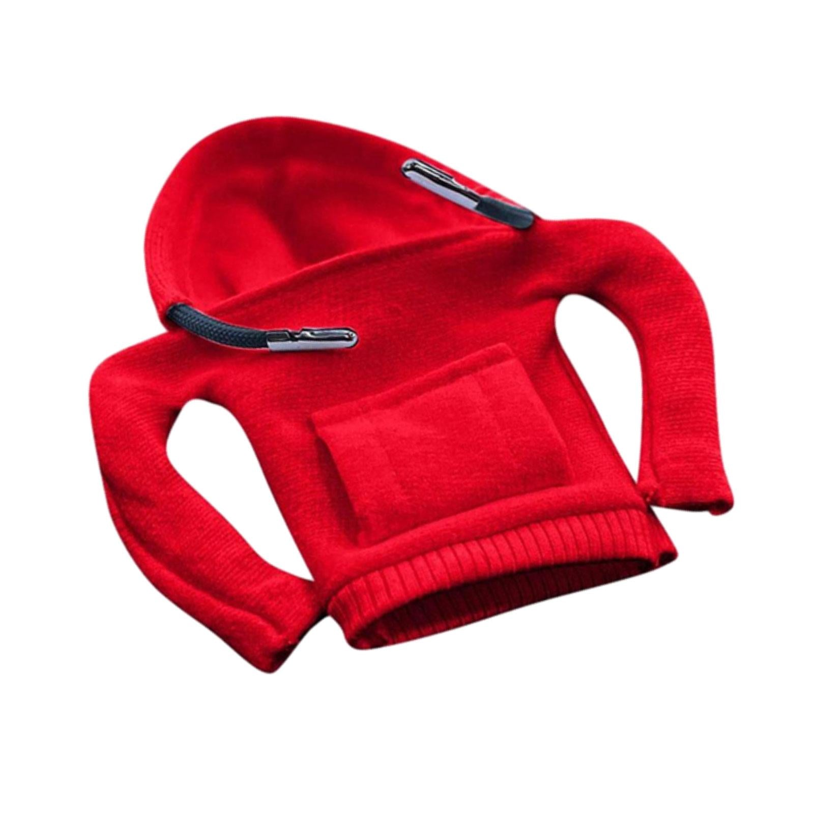Car Shifter Knob Cover Hoodie Sweatshirt Decoration Cool Shifter Lever Decor Red