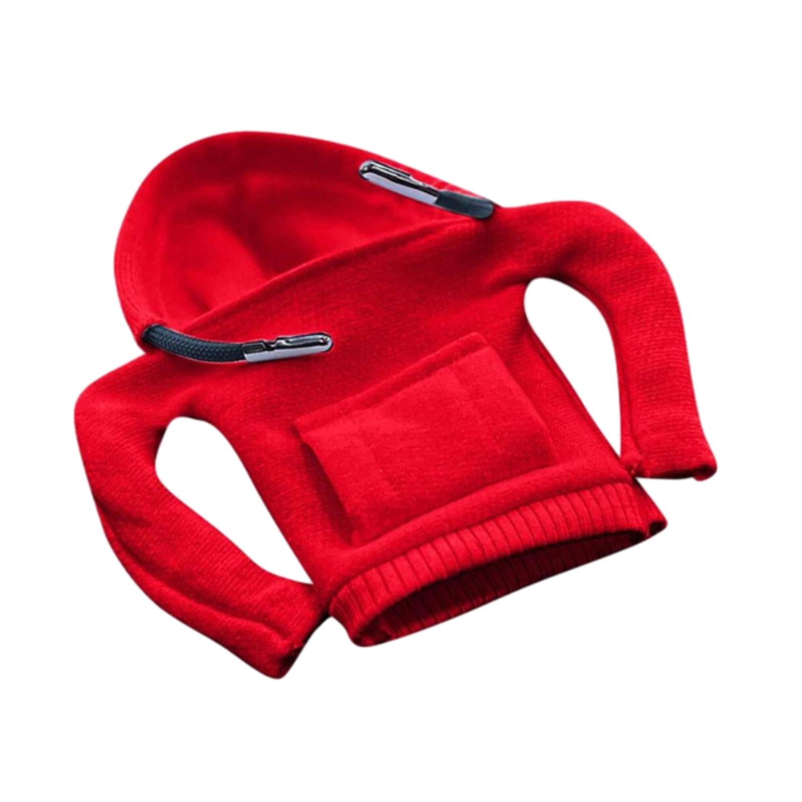 Car Shifter Knob Cover Hoodie Sweatshirt Decoration Cool Shifter Lever Decor Red
