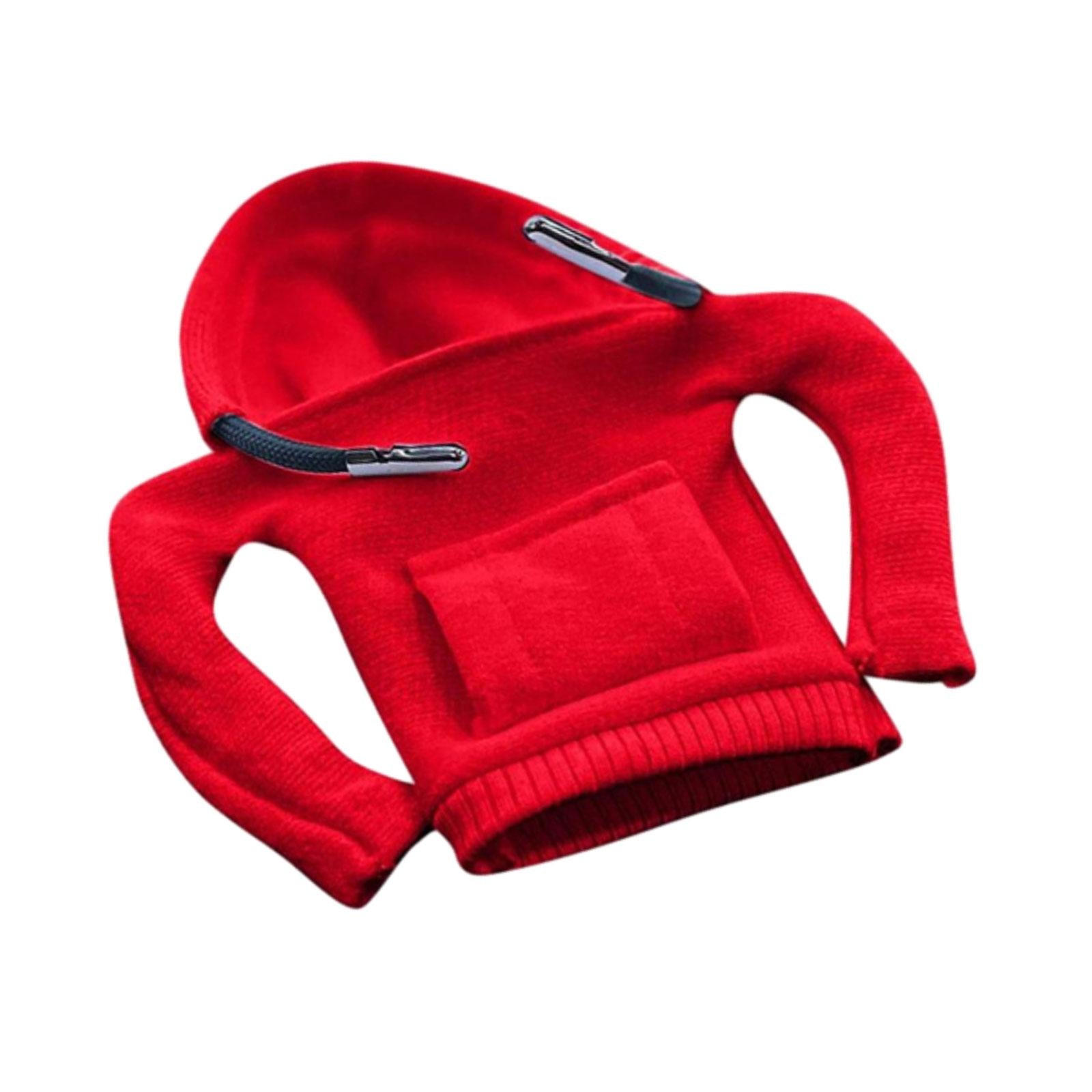 Car Shifter Knob Cover Hoodie Sweatshirt Decoration Cool Shifter Lever Decor Red