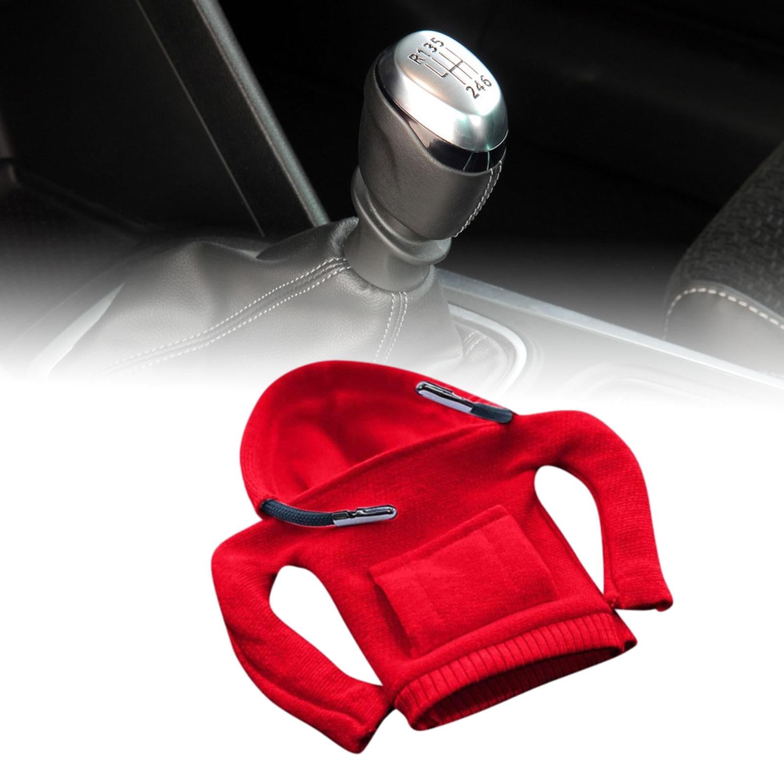 Car Shifter Knob Cover Hoodie Sweatshirt Decoration Cool Shifter Lever Decor Red