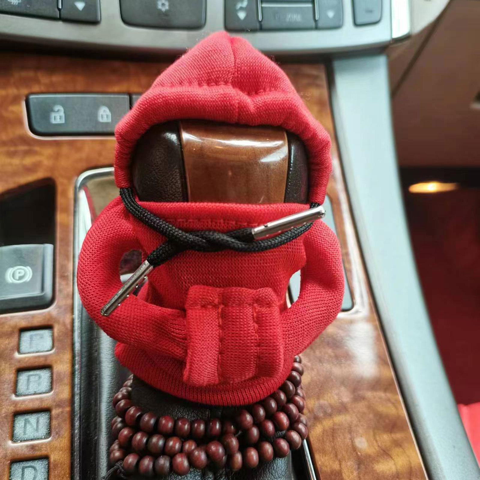 Car Shifter Knob Cover Hoodie Sweatshirt Decoration Cool Shifter Lever Decor Red