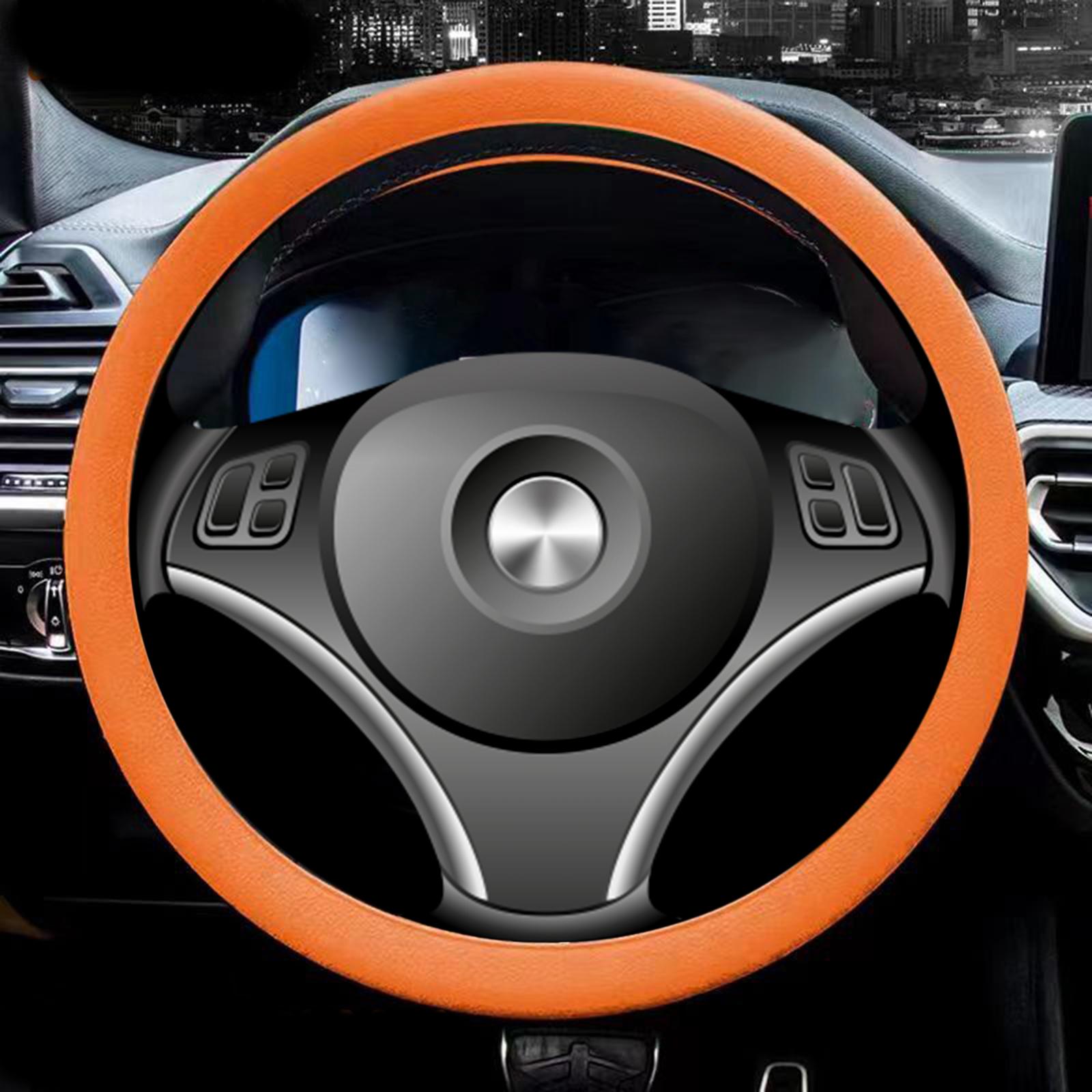 Car Steering Wheel Cover for Steering Wheel Diameter 32cm to 40cm Protection Orange