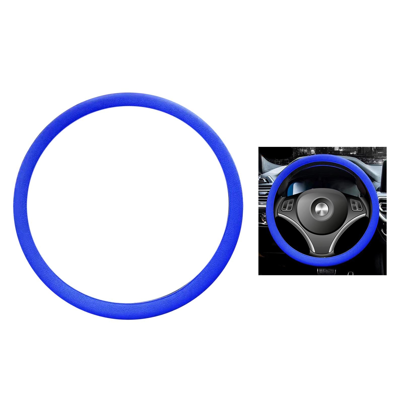 Car Steering Wheel Cover for Steering Wheel Diameter 32cm to 40cm Protection Deep Blue