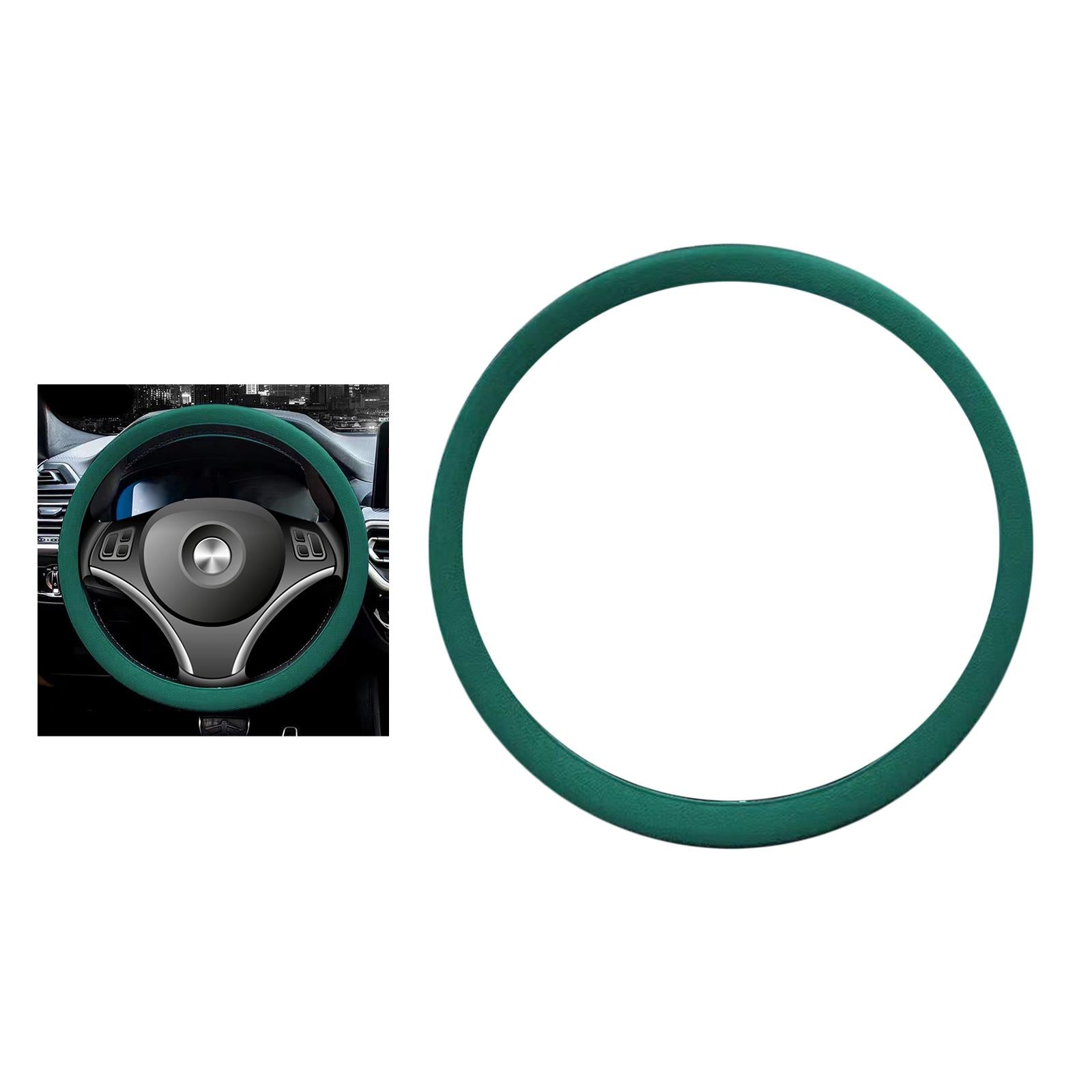 Car Steering Wheel Cover for Steering Wheel Diameter 32cm to 40cm Protection Deep Green