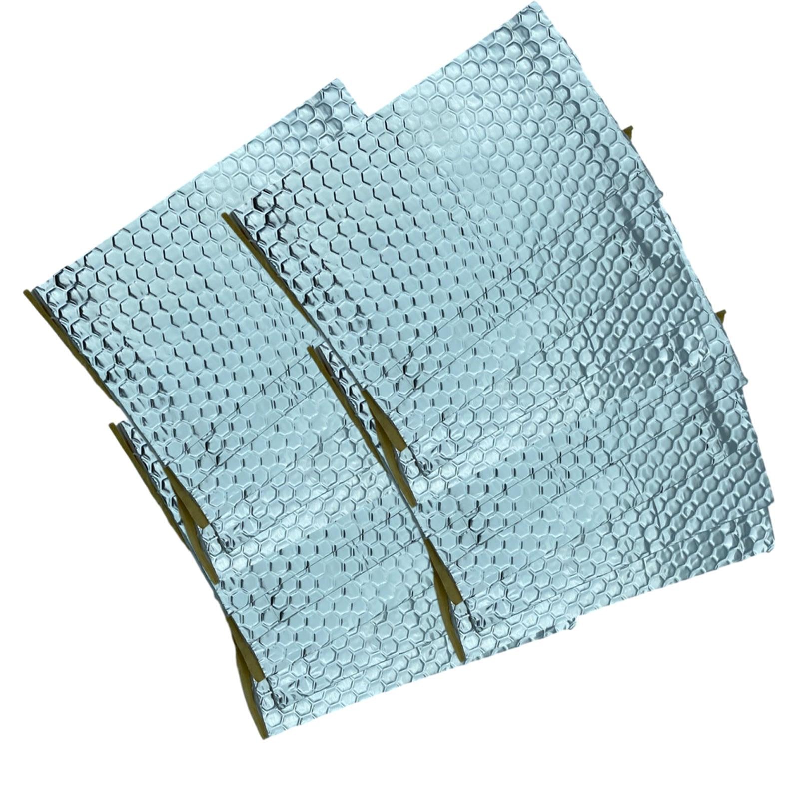 20Pcs Car Sound Deadening Mat Car Hood Trim Heat Sheet Sound Insulation Pad Silver