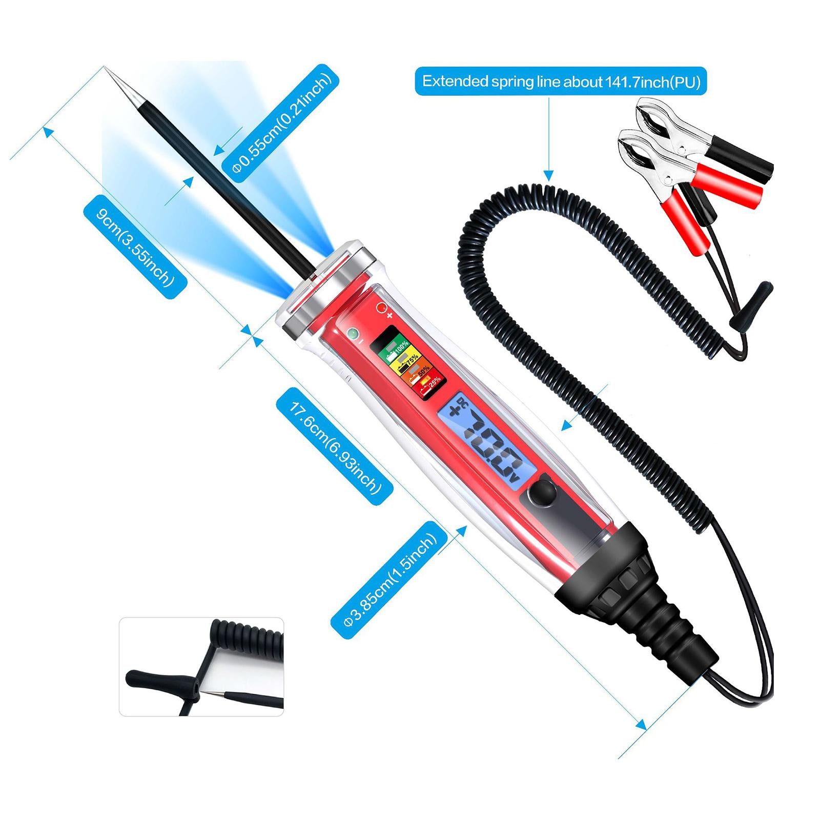 Car Circuit Tester Voltmeter Light Tester 1V-75V Durable Fuse Voltage Tester