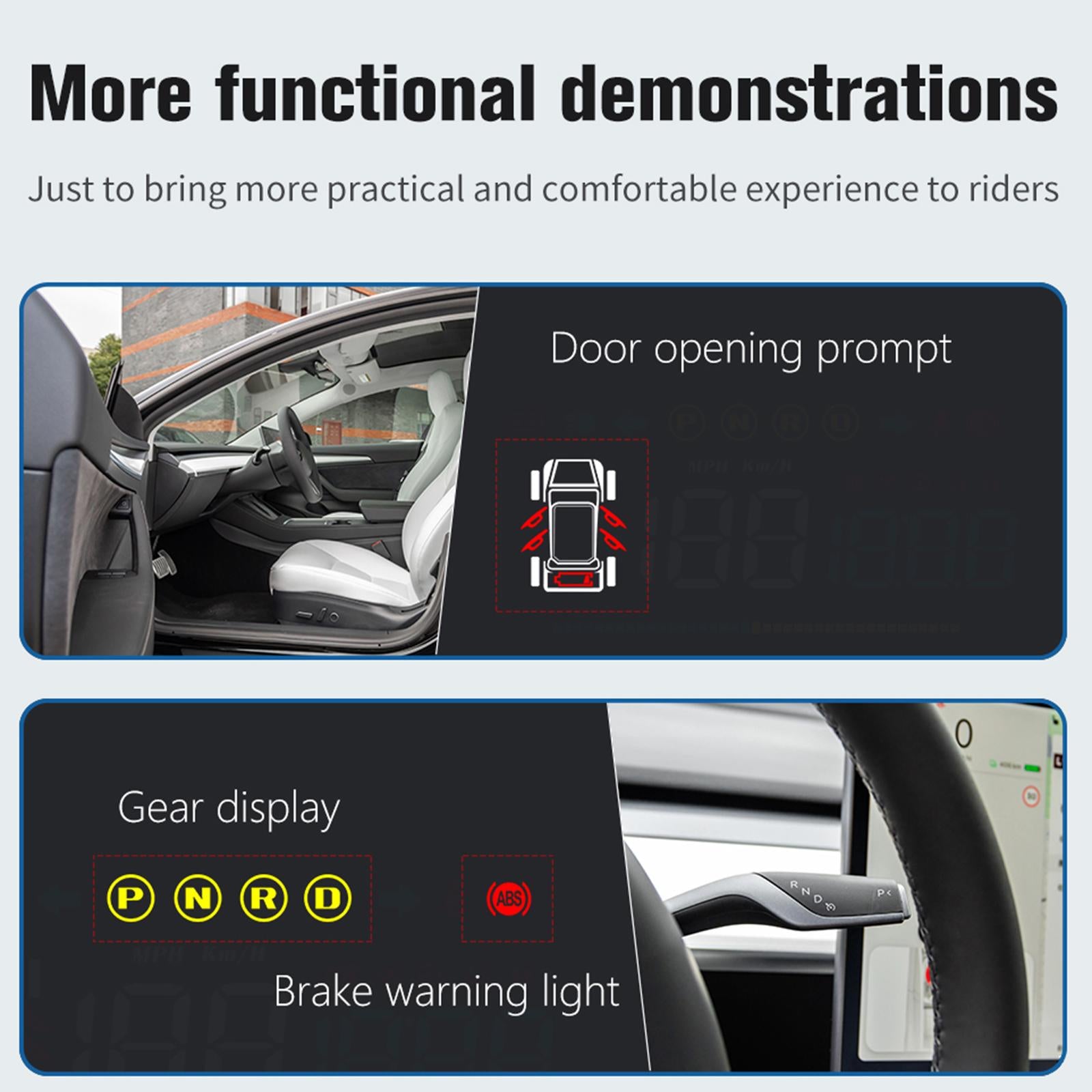 Car Head up Display Multifunctional Speed for Model Y Car Outside