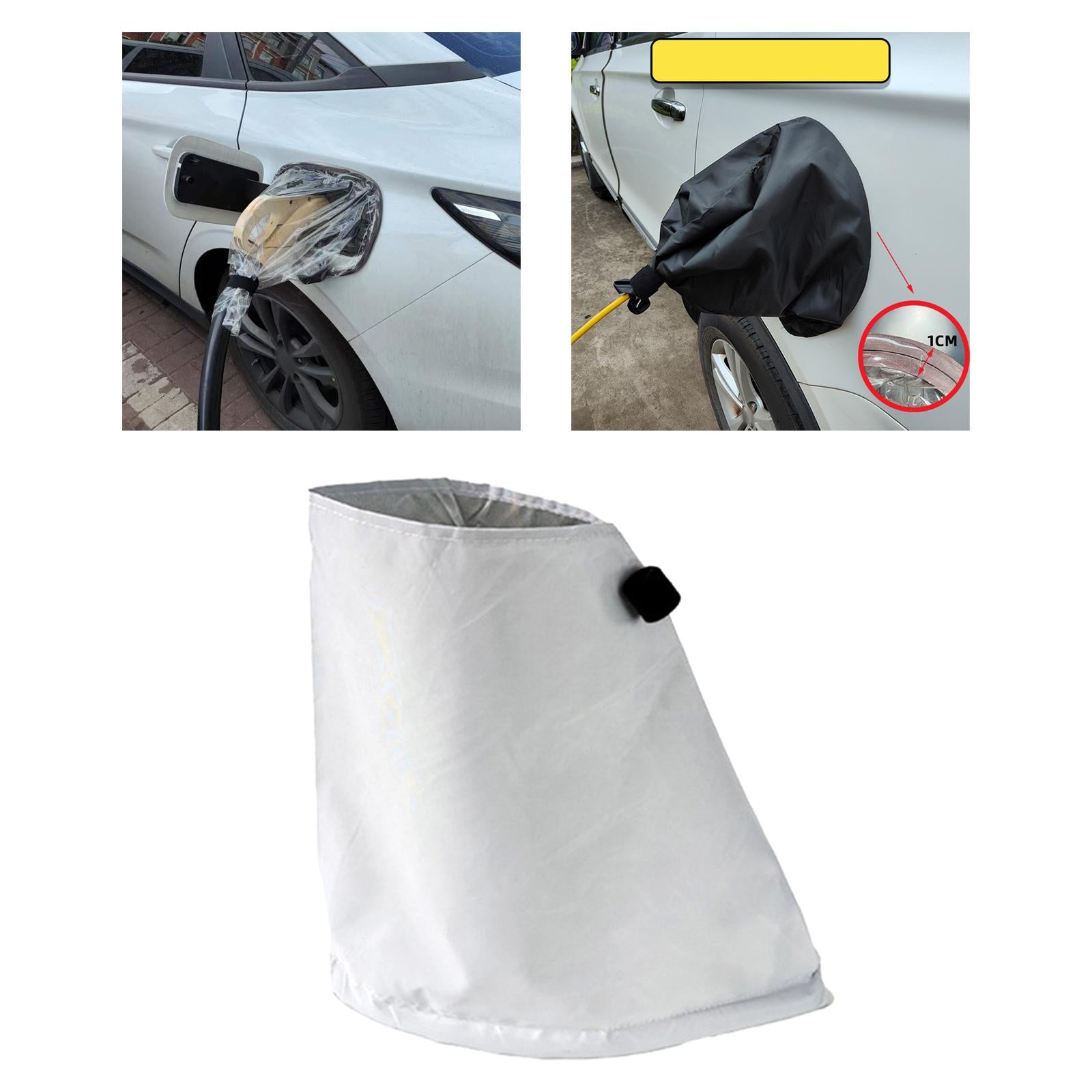 Car Charging Port Cover Dustproof Heat Insulation EV Charger Cover White Gray