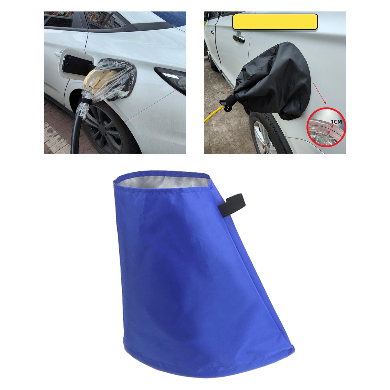 Car Charging Port Cover Dustproof Heat Insulation EV Charger Cover Blue