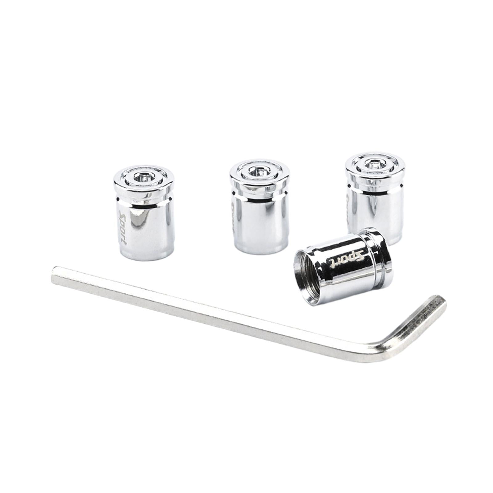 4 Pieces Car Tire Valve Stem Caps Tire Air Caps for Automobile Bike SUV Silver