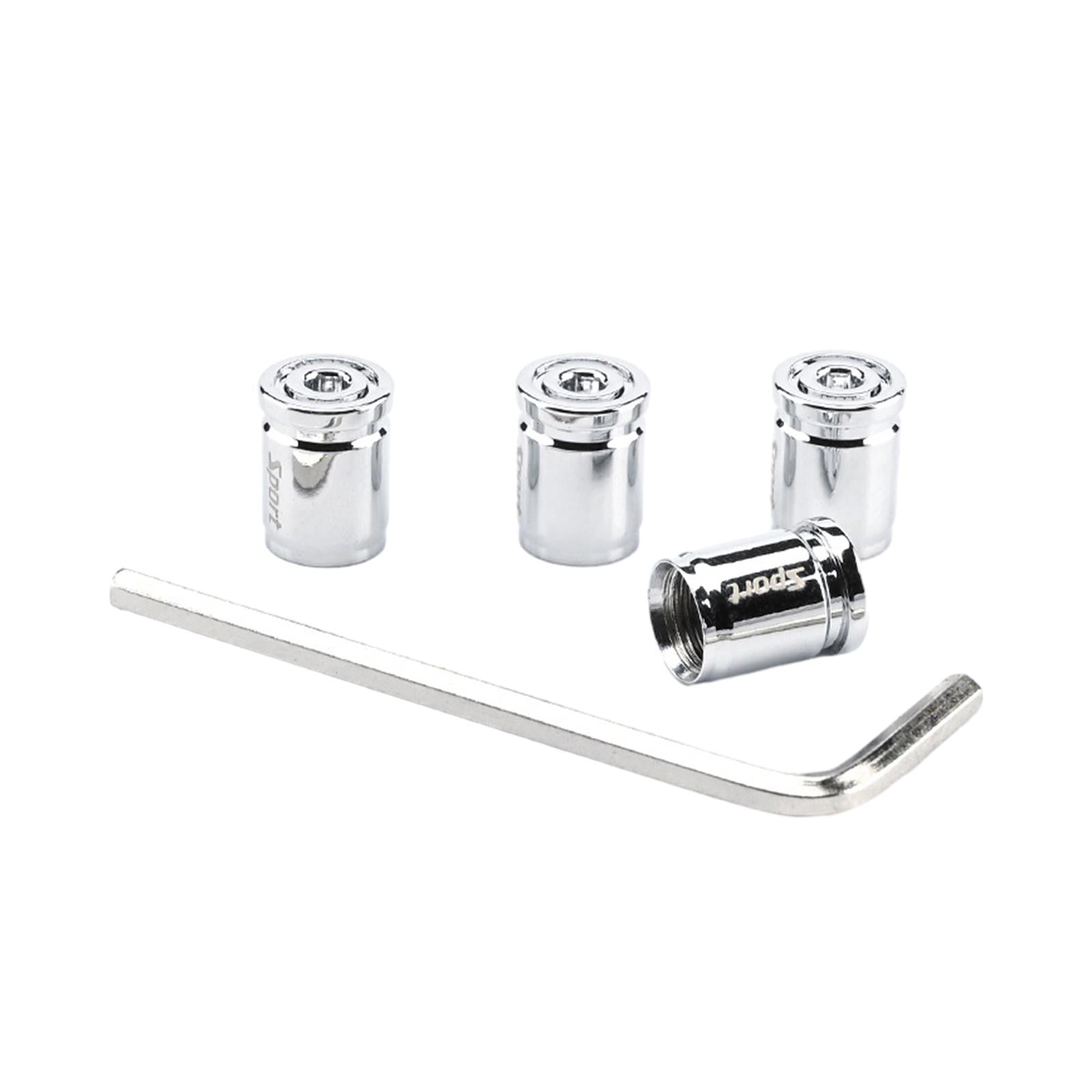 4 Pieces Car Tire Valve Stem Caps Tire Air Caps for Automobile Bike SUV Silver