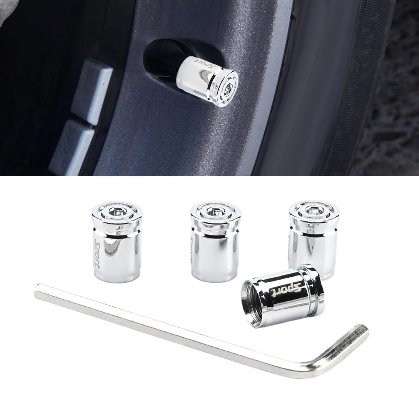 4 Pieces Car Tire Valve Stem Caps Tire Air Caps for Automobile Bike SUV Silver