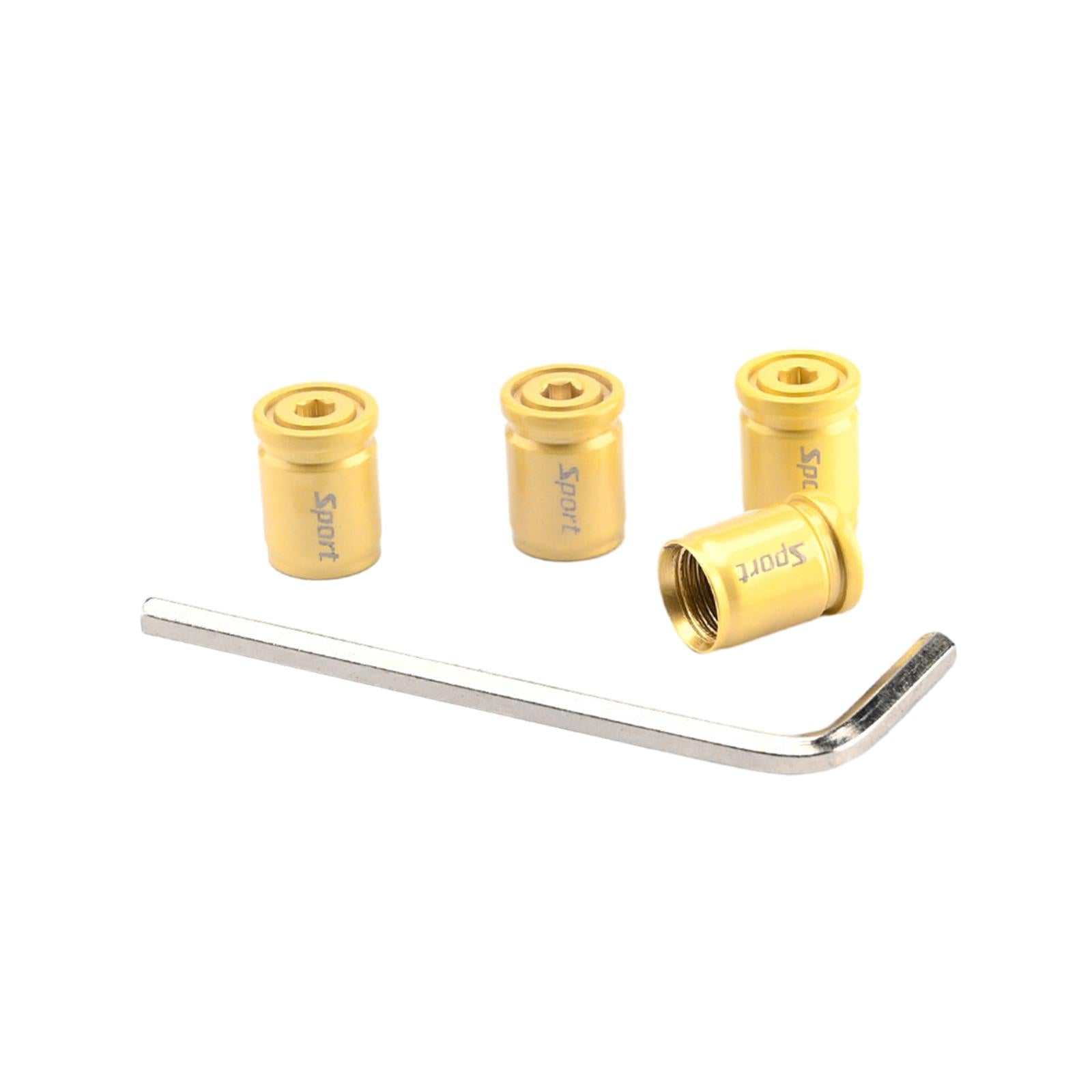 4 Pieces Car Tire Valve Stem Caps Tire Air Caps for Automobile Bike SUV Gold