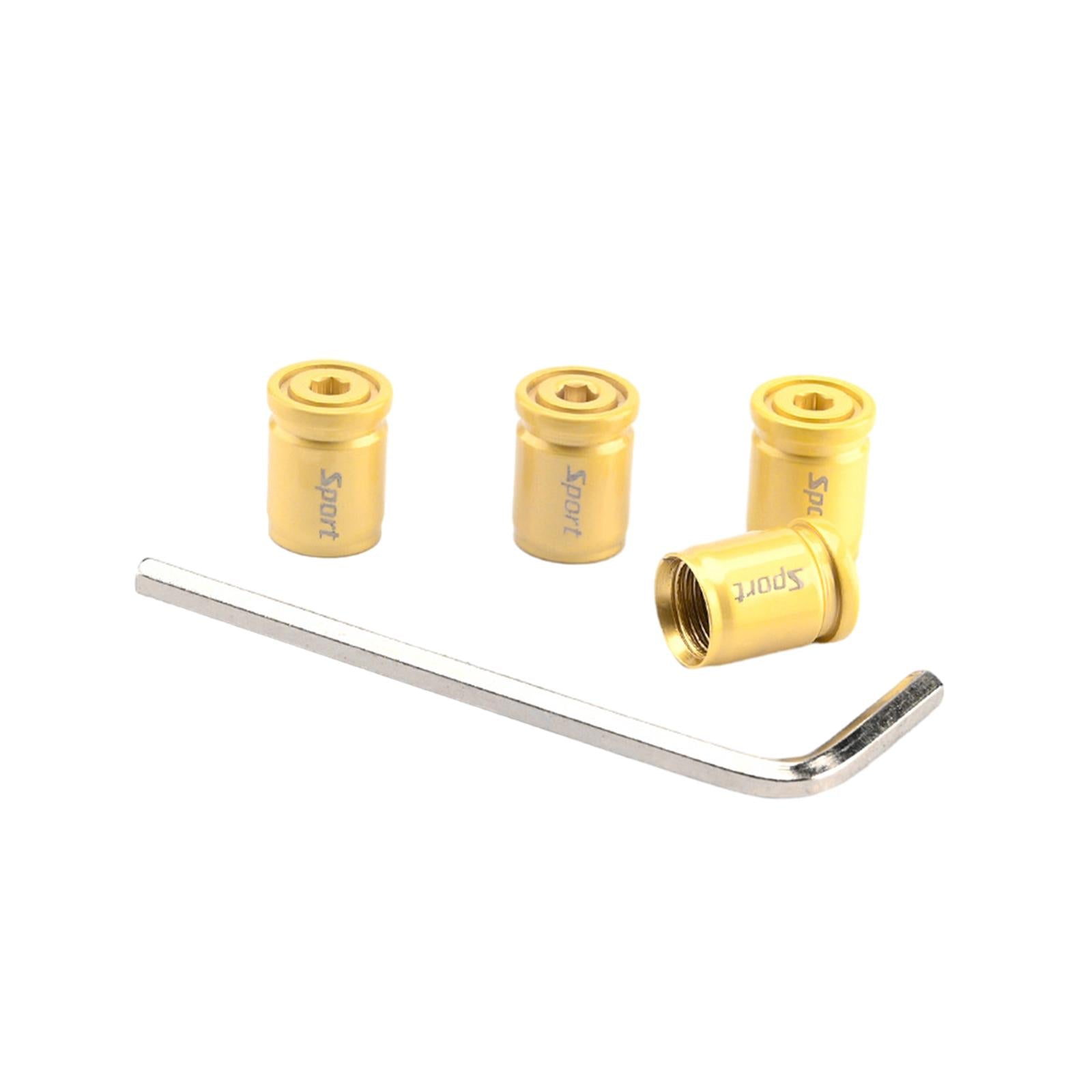 4 Pieces Car Tire Valve Stem Caps Tire Air Caps for Automobile Bike SUV Gold