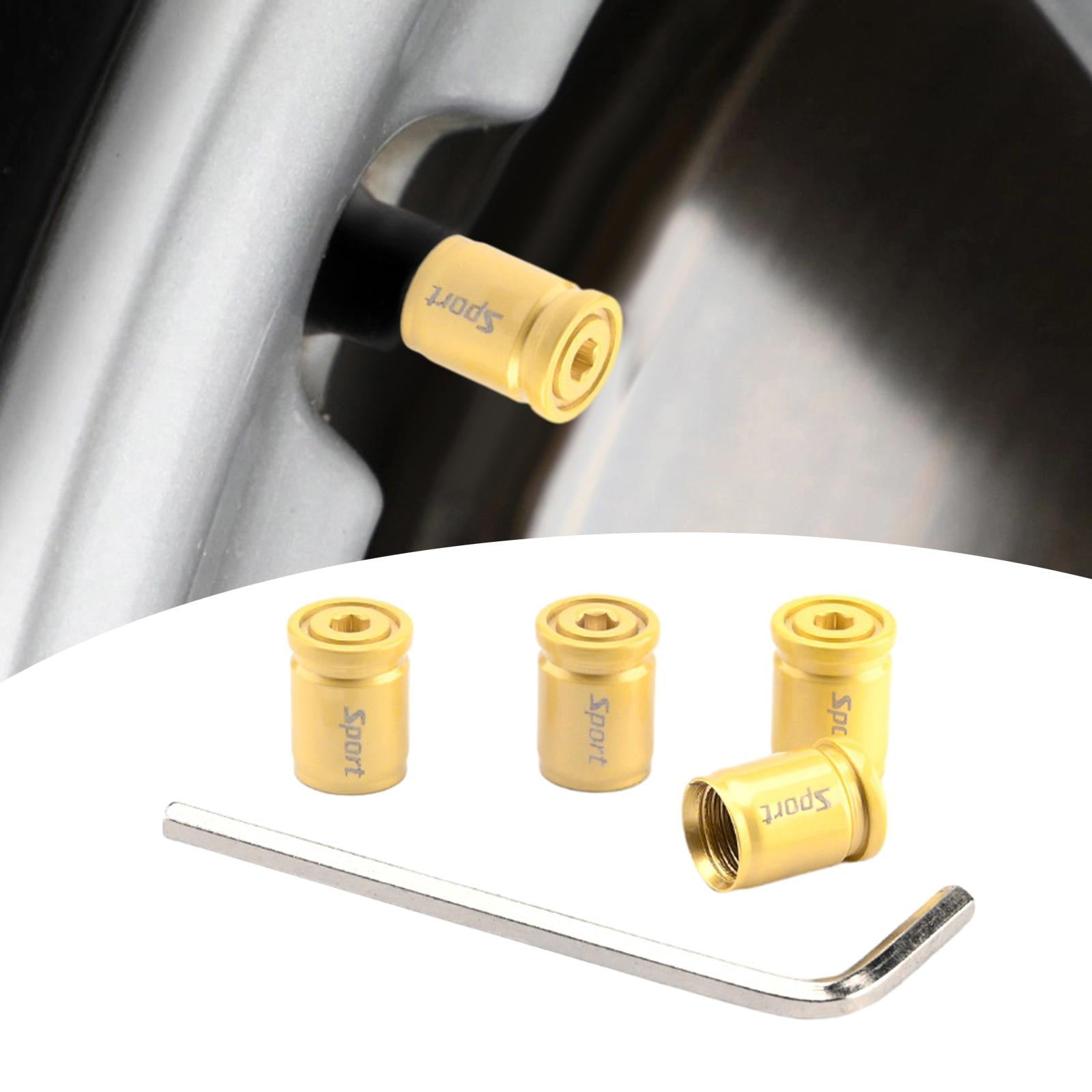 4 Pieces Car Tire Valve Stem Caps Tire Air Caps for Automobile Bike SUV Gold
