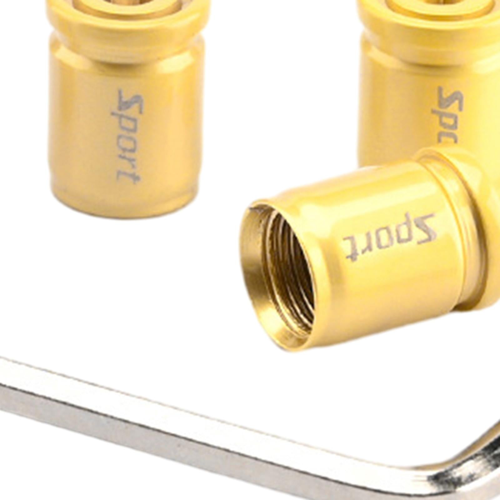 4 Pieces Car Tire Valve Stem Caps Tire Air Caps for Automobile Bike SUV Gold