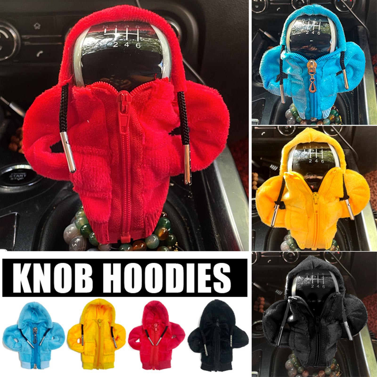 Car Gear Shift Cover Hoodie Soft Funny Fashion Unique Car Shifter Knob Cover Red