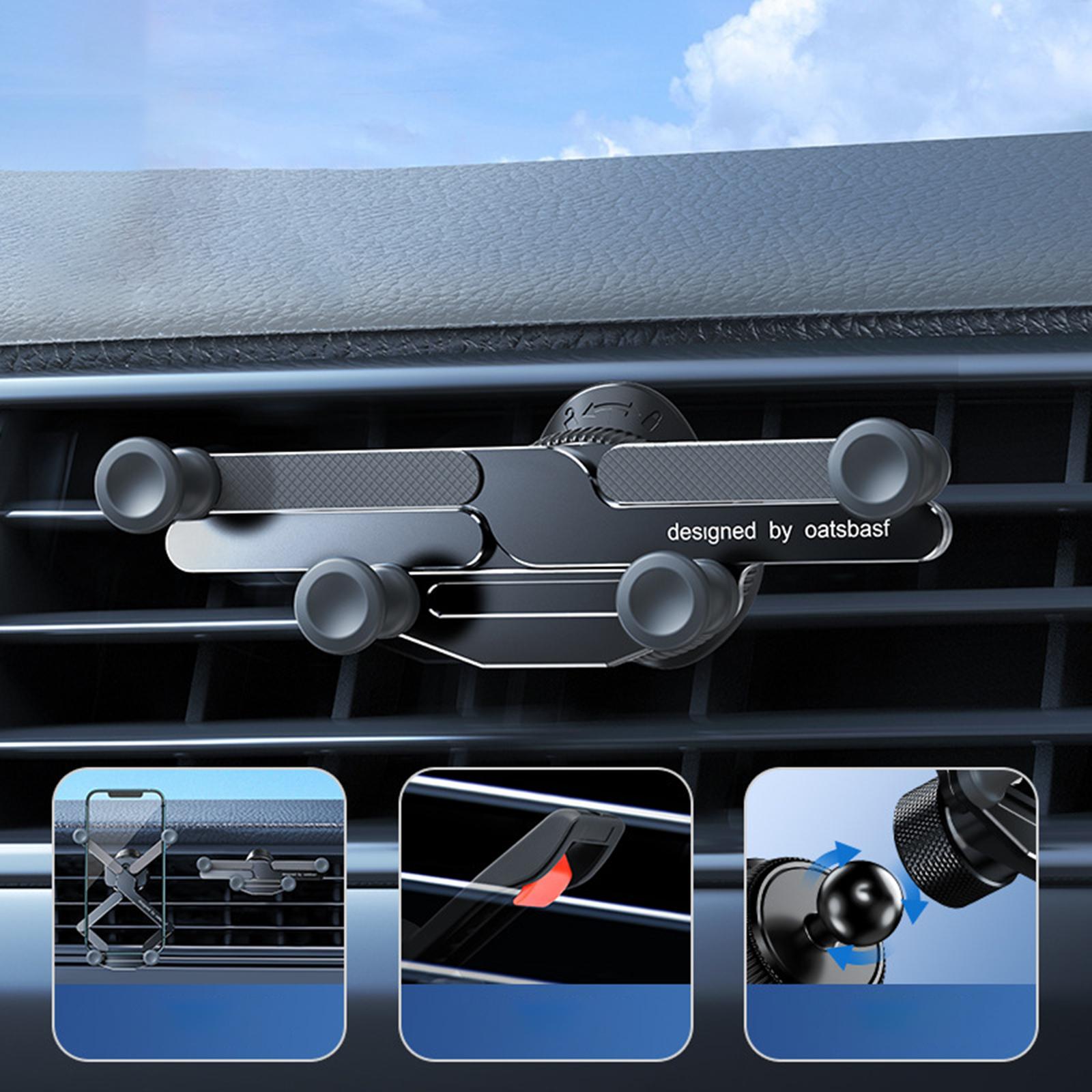 Car Vent Phone Mount Mini Compact Auto Accessories Air Vent Car Phone Holder Black