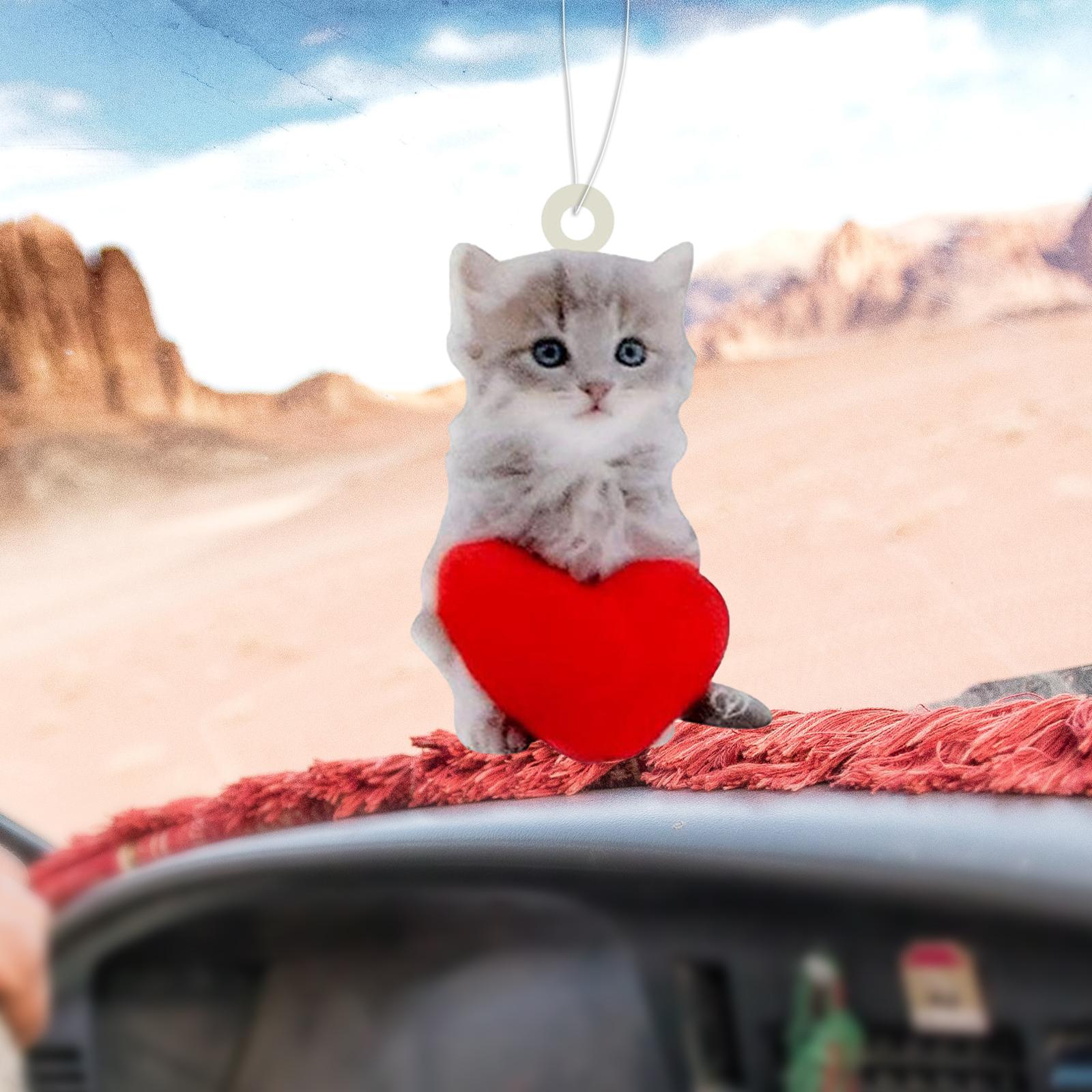 Lovely Cat Car Rear View Mirror Hanging Pendant for Office Desk Durable