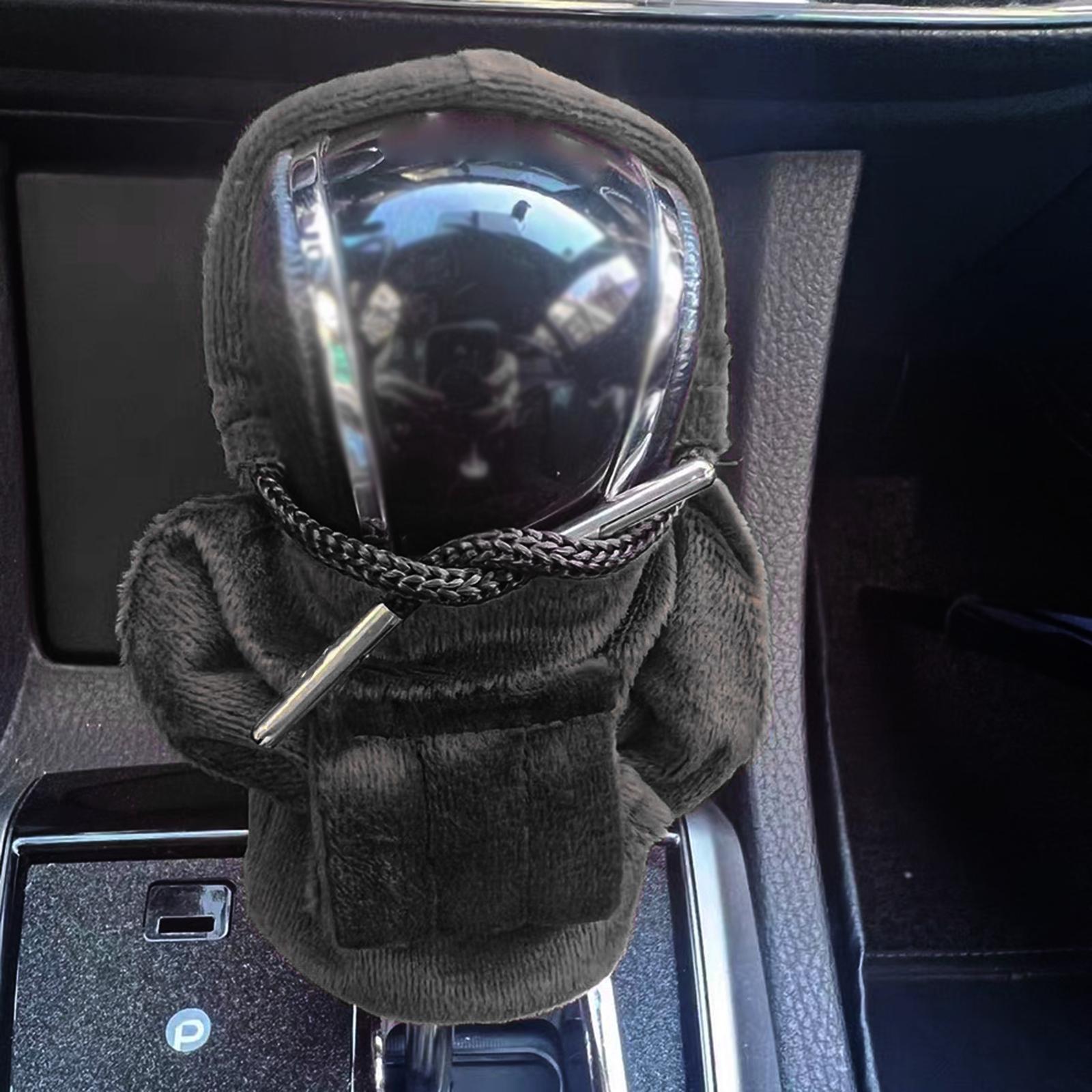 Automotive Gear Shift Knob Cover Soft Funny Hoodie Shifter Knob Hoodie Cover Black