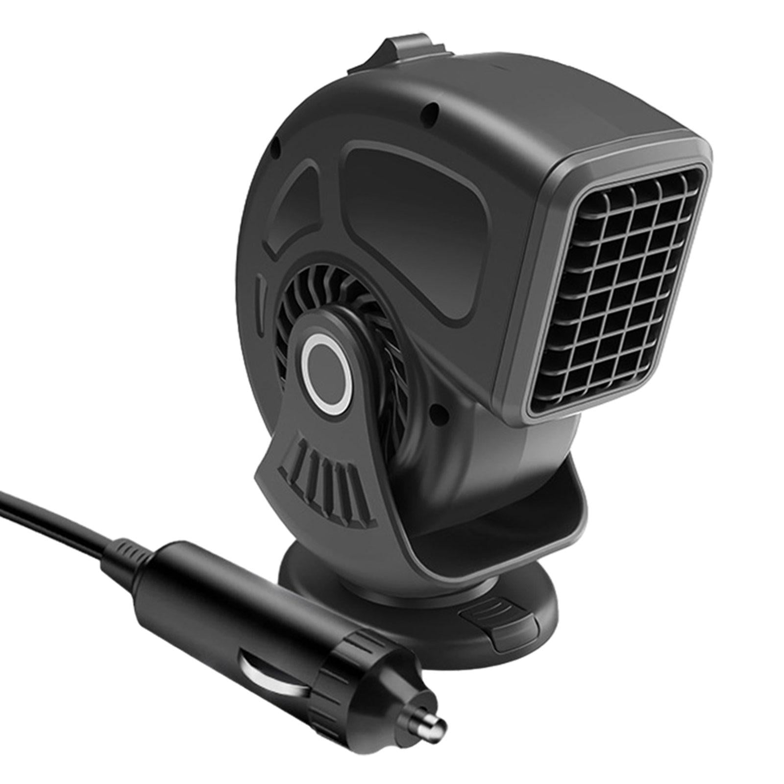 12V Car Heater Heating and Cooling 2 in 1 Compact Rotatable Defrost Defogger Black