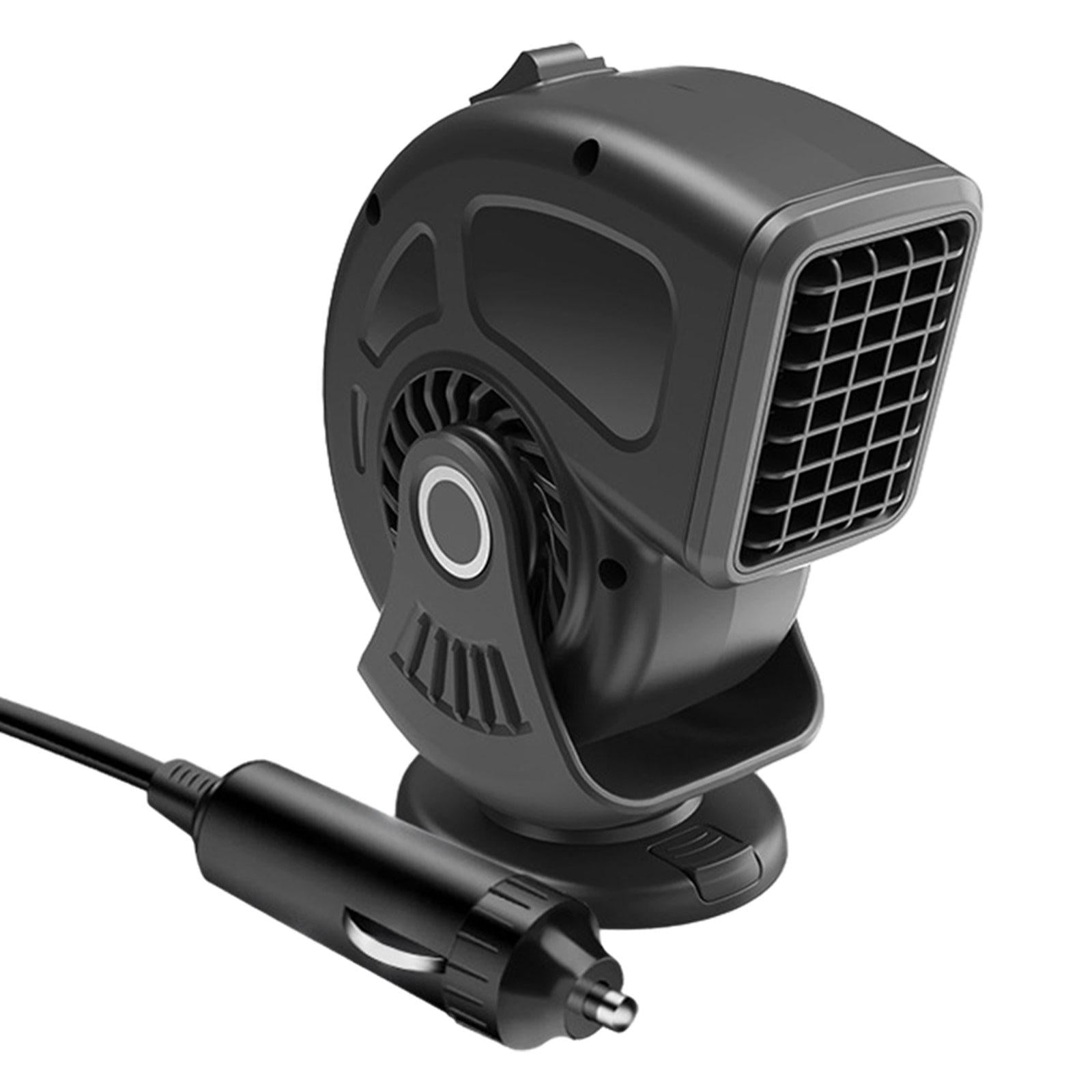 12V Car Heater Heating and Cooling 2 in 1 Compact Rotatable Defrost Defogger Black