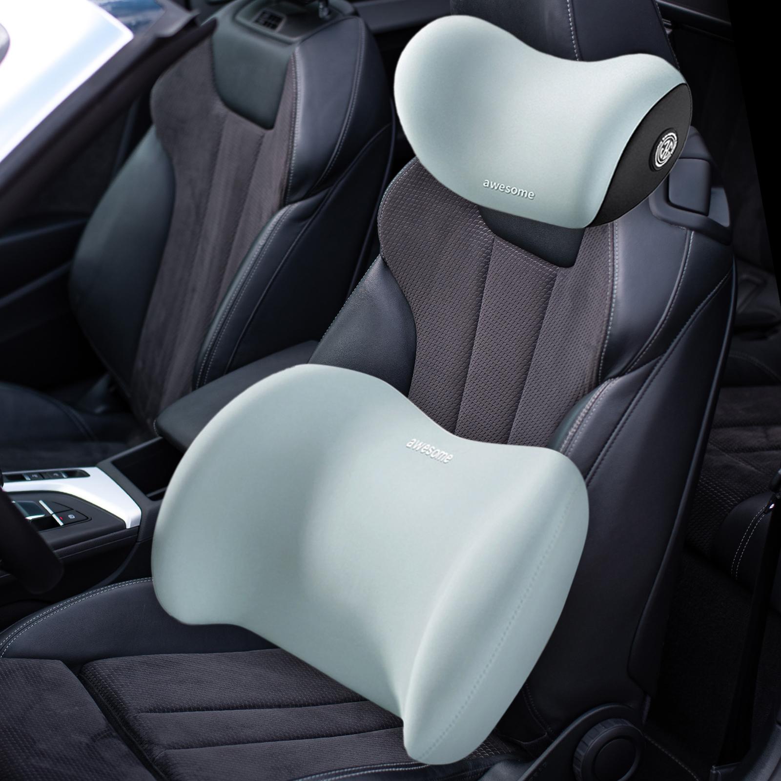 Car Neck Support Pillow and Waist Back Cushion Set for Car Seat Sturdy
