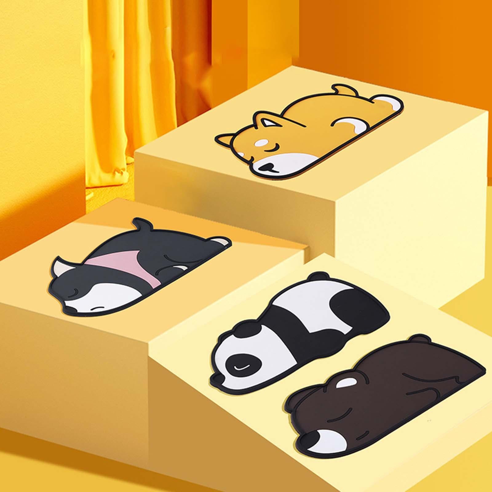 PVC Non Slip Pad Car Dashboard Mat Cute Pattern for Makeup Mirrors Pens Husky