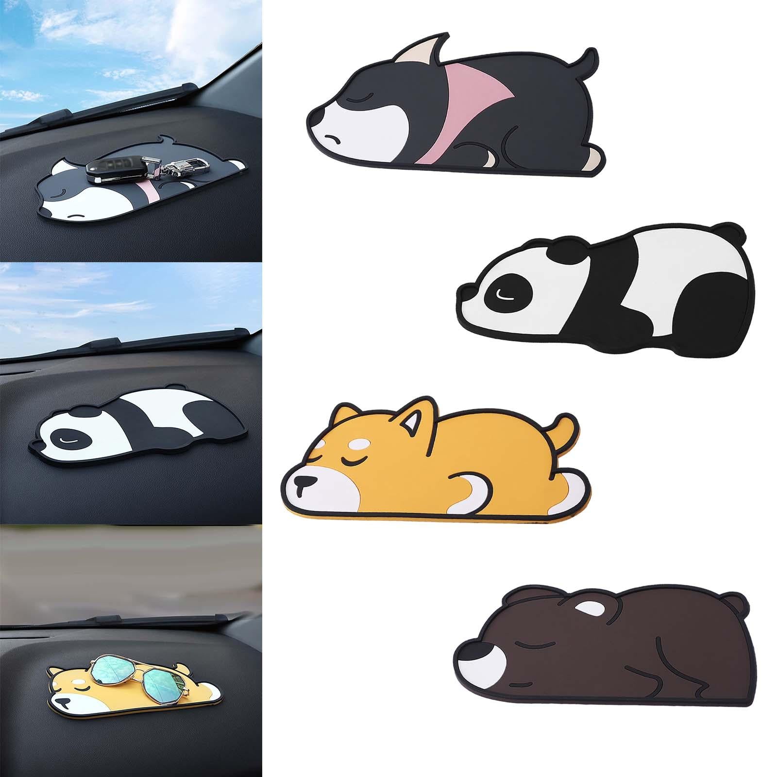 PVC Non Slip Pad Car Dashboard Mat Cute Pattern for Makeup Mirrors Pens Husky