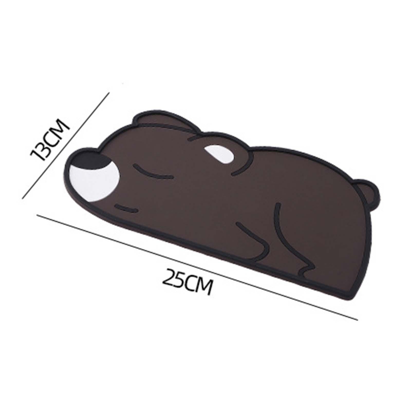 PVC Non Slip Pad Car Dashboard Mat Cute Pattern for Makeup Mirrors Pens Bear