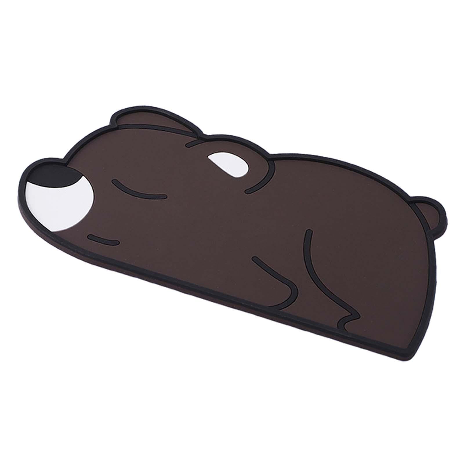PVC Non Slip Pad Car Dashboard Mat Cute Pattern for Makeup Mirrors Pens Bear