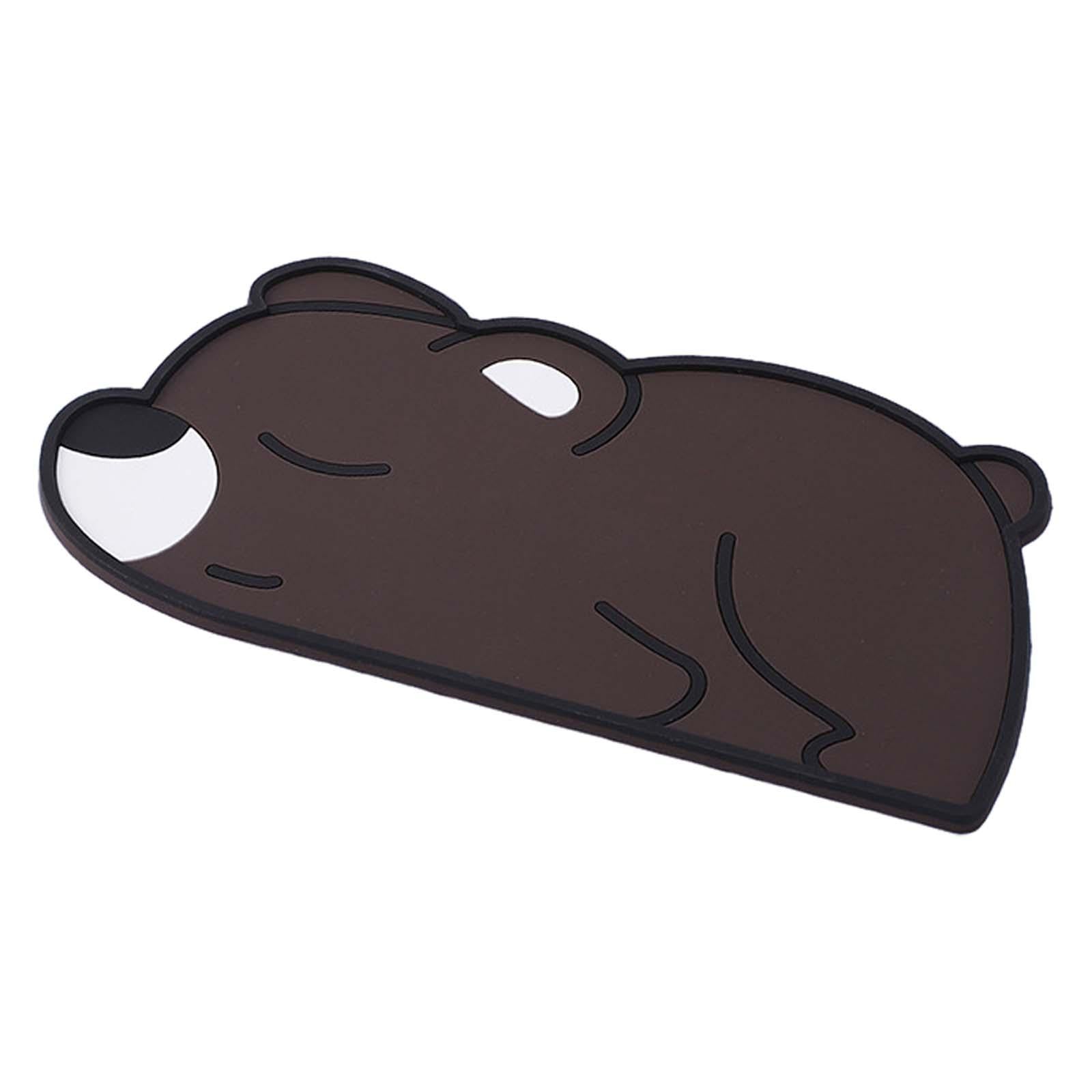 PVC Non Slip Pad Car Dashboard Mat Cute Pattern for Makeup Mirrors Pens Bear