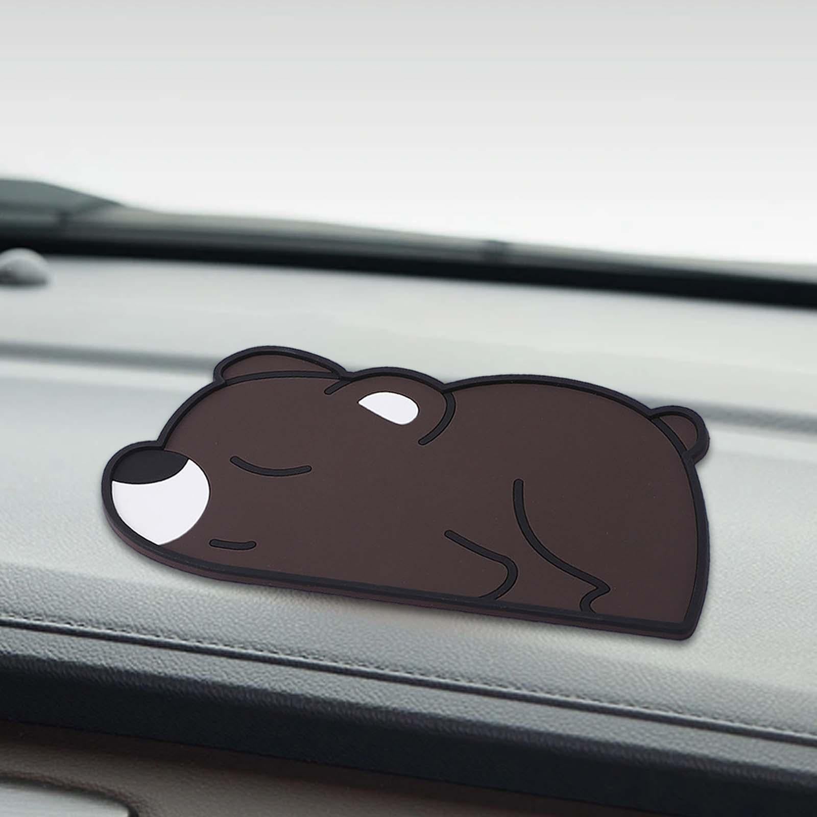 PVC Non Slip Pad Car Dashboard Mat Cute Pattern for Makeup Mirrors Pens Bear
