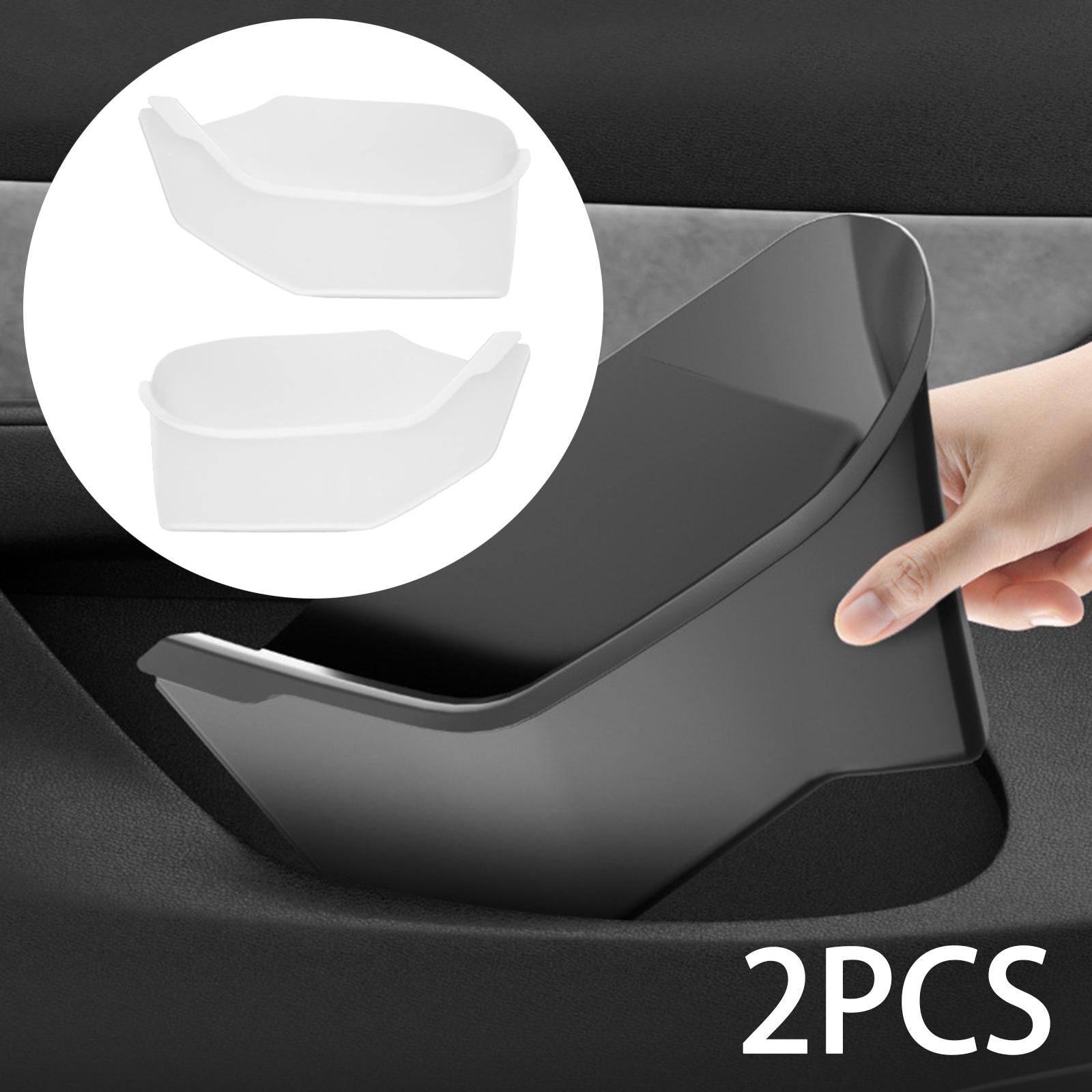 2 Pieces Door Side Storage Tray Box for Tesla Model Y 2020-2023 Durable White Rear