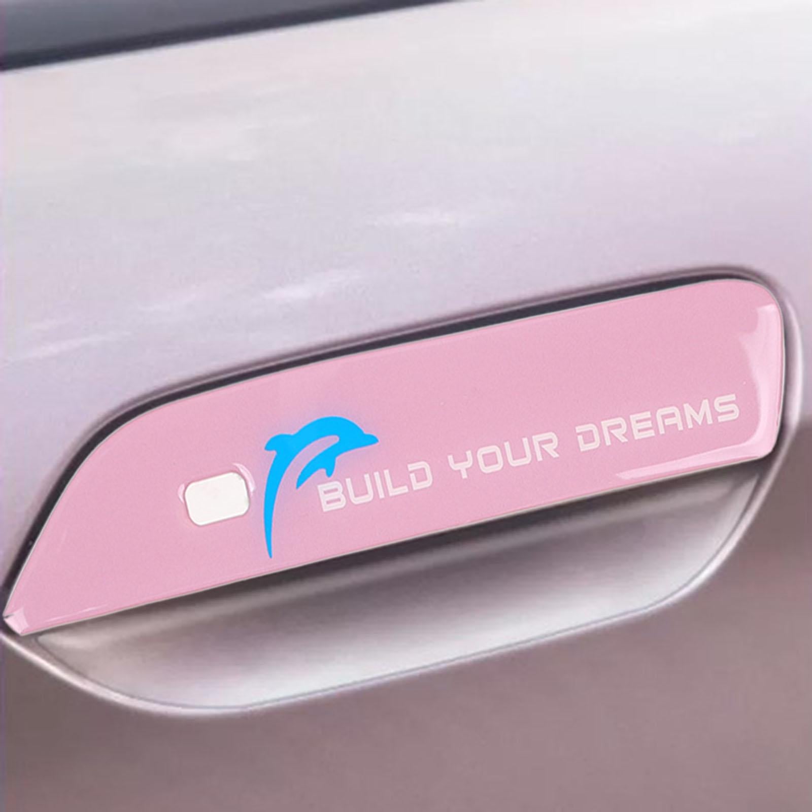4x Car Door Handle Sticker Car Door Handle Decal Wrap for Byd Practical Pink