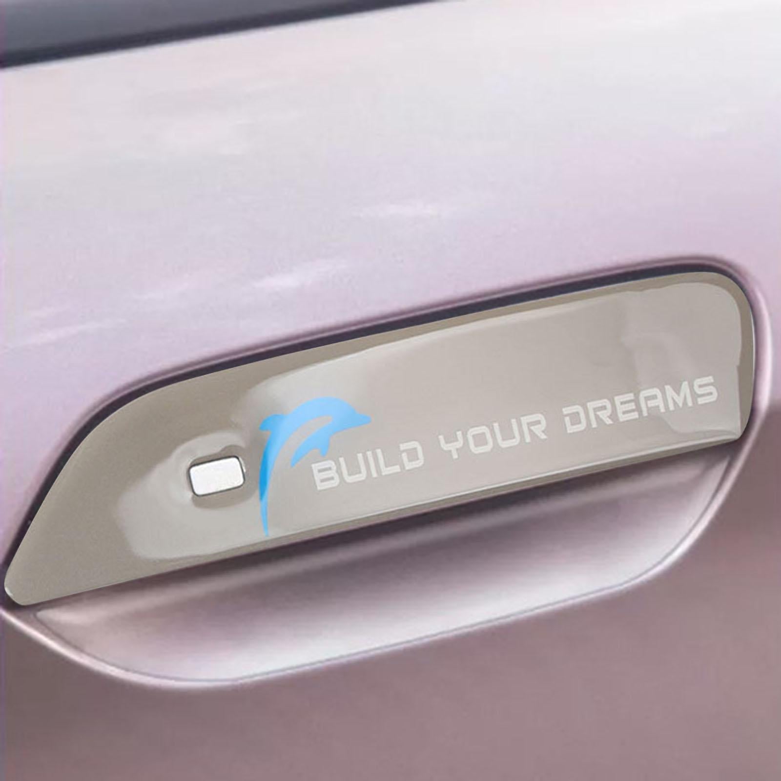 4x Car Door Handle Sticker Car Door Handle Decal Wrap for Byd Practical Gray
