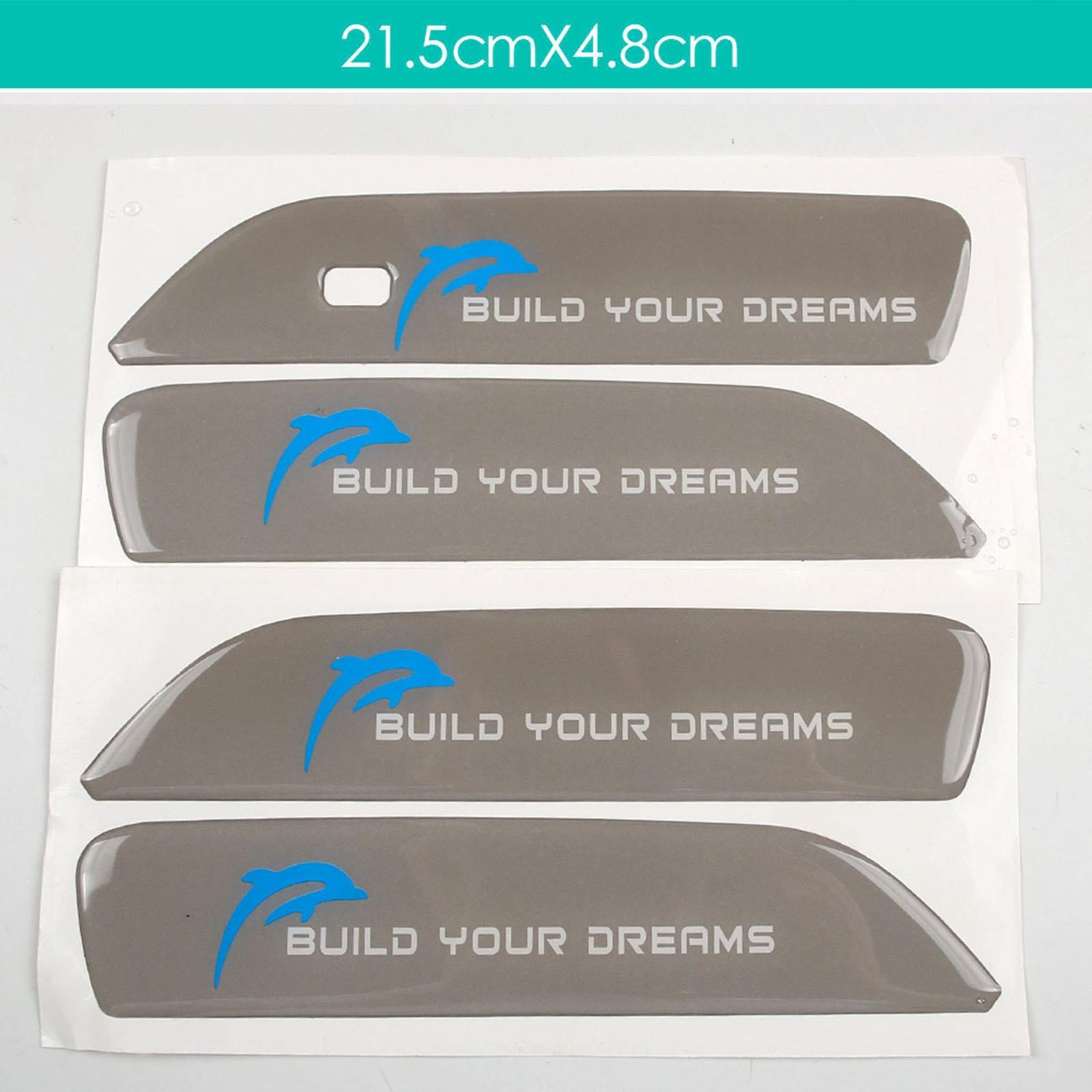 4x Car Door Handle Sticker Car Door Handle Decal Wrap for Byd Practical Gray